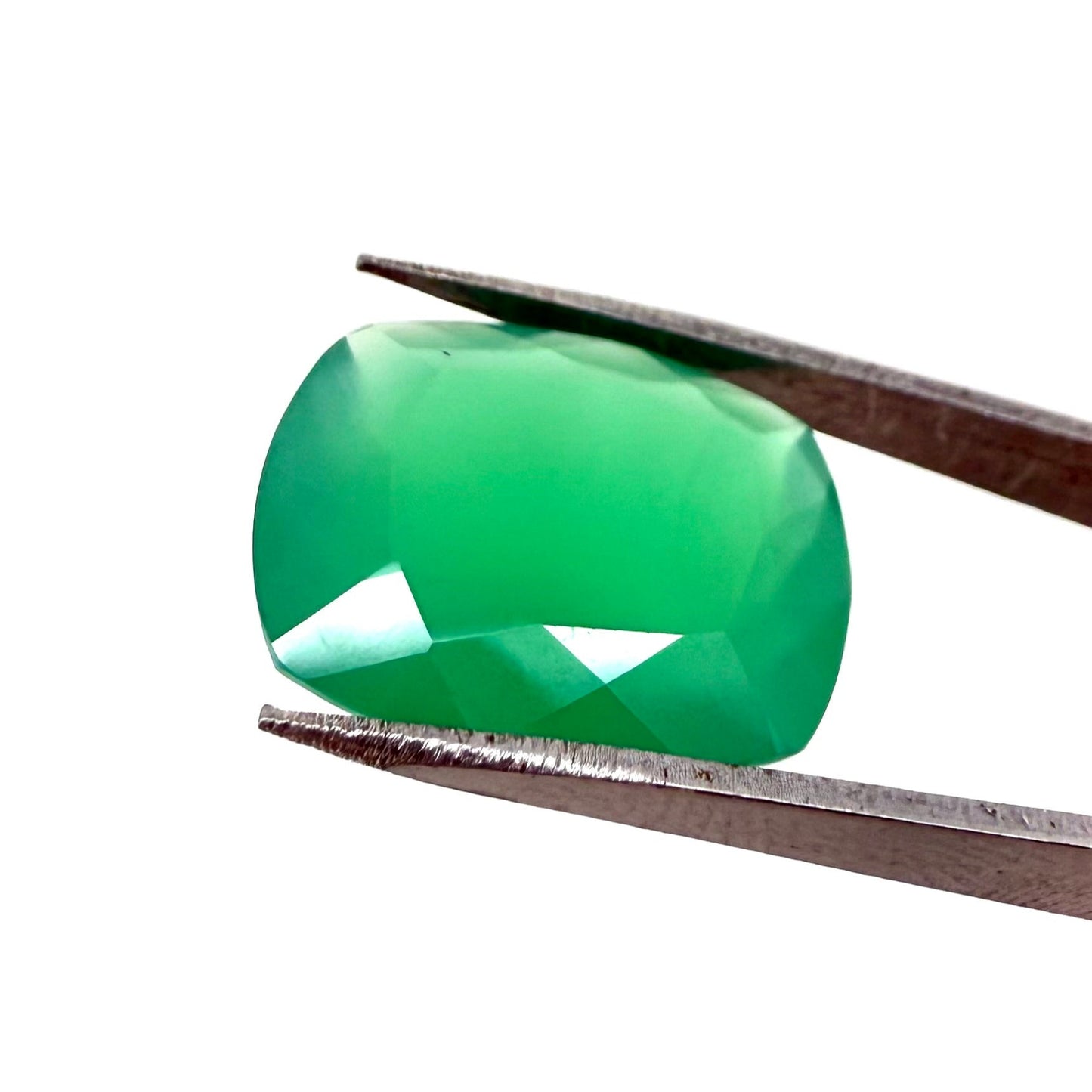 Vibrant Green Chalcedony Cushion 6.78 Ct