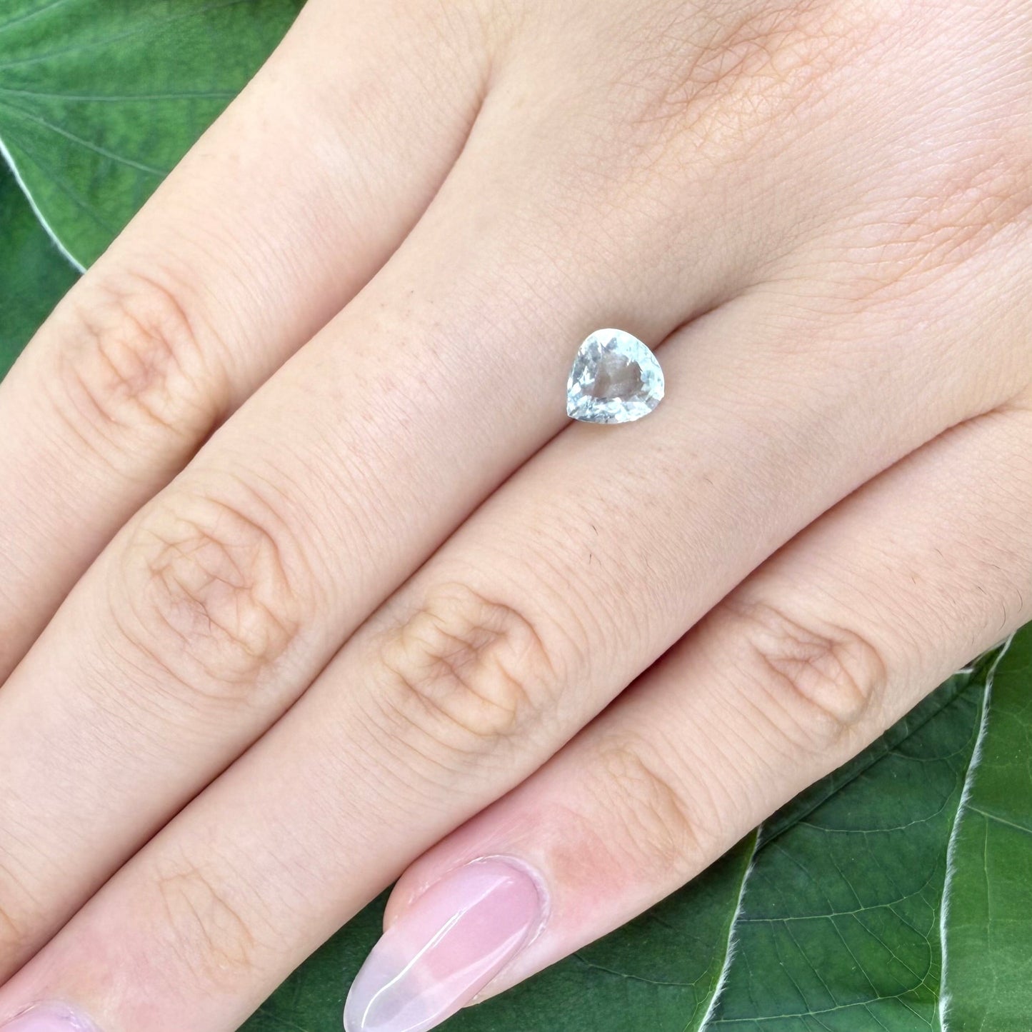 Natural Pale Turquoise Aquamarine gemstone, pear cut