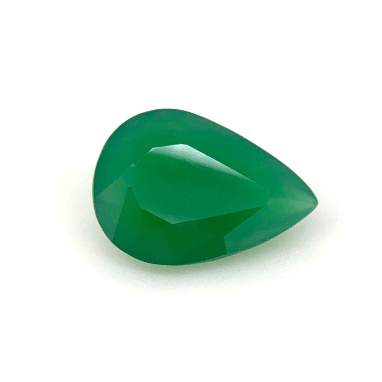 Vibrant Green Chalcedony Pear 7.18 Ct
