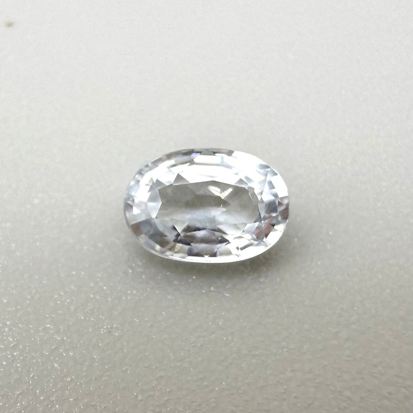 Bi-Color (Very Pale Blue White) Sapphire Oval 0.75 Ct