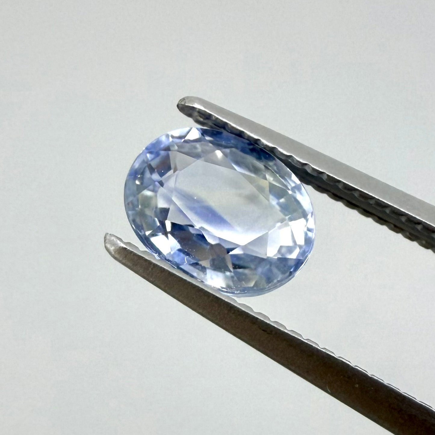 Bi-Color (White Blue) Sapphire Oval 1.12 Ct