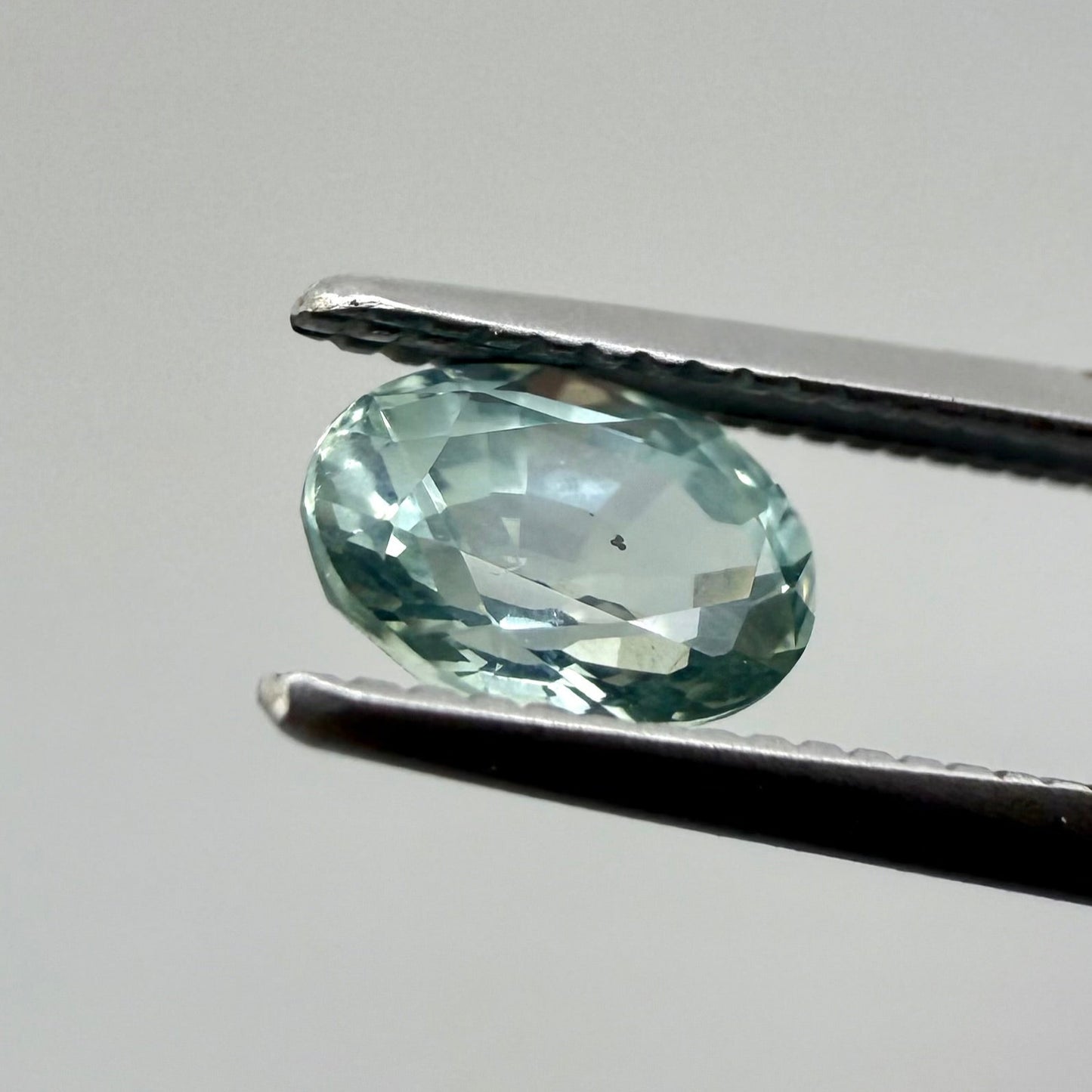Pastel Turquoise Sapphire Oval 0.7 Ct