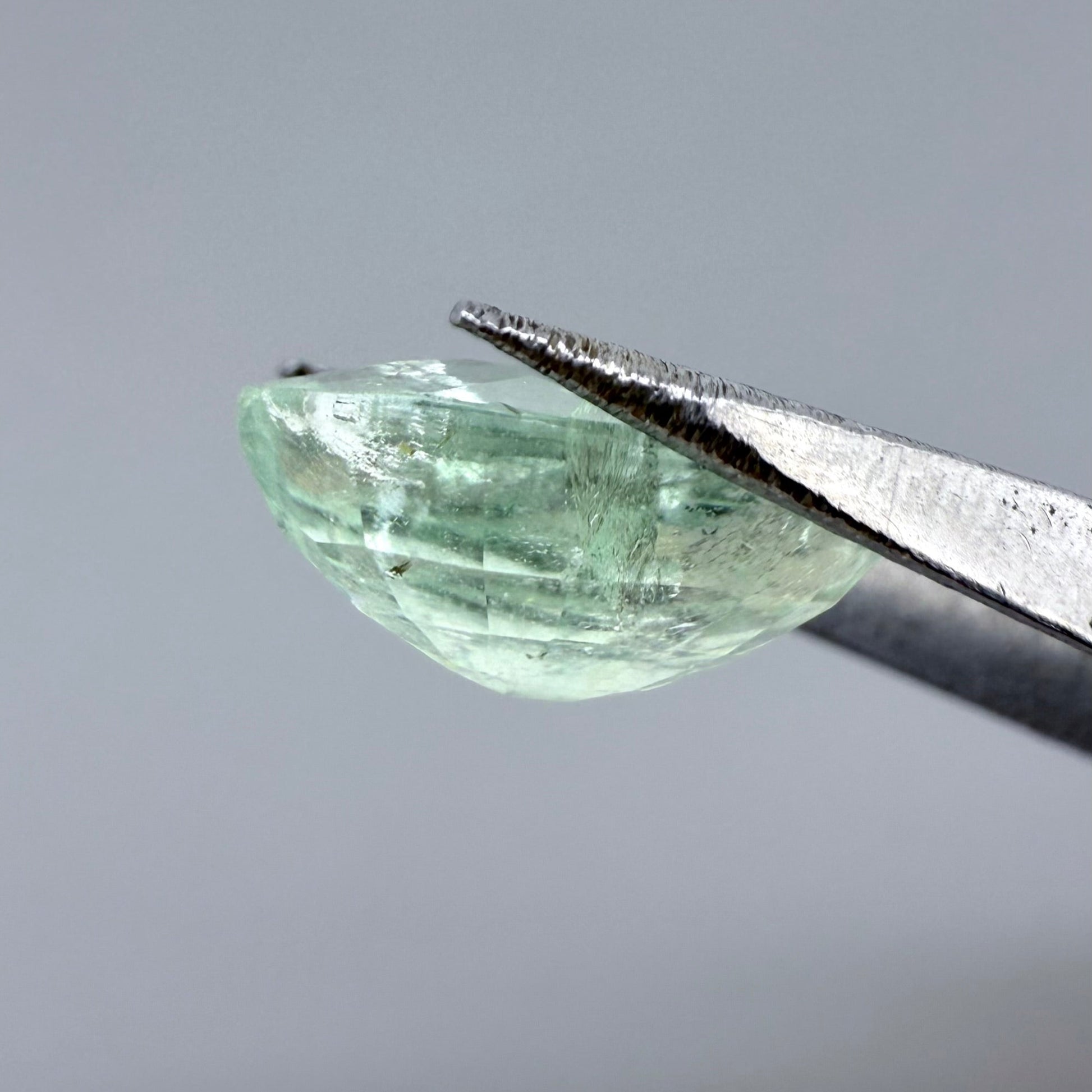 Loose Pale Turquoise Apatite gemstone, oval cut