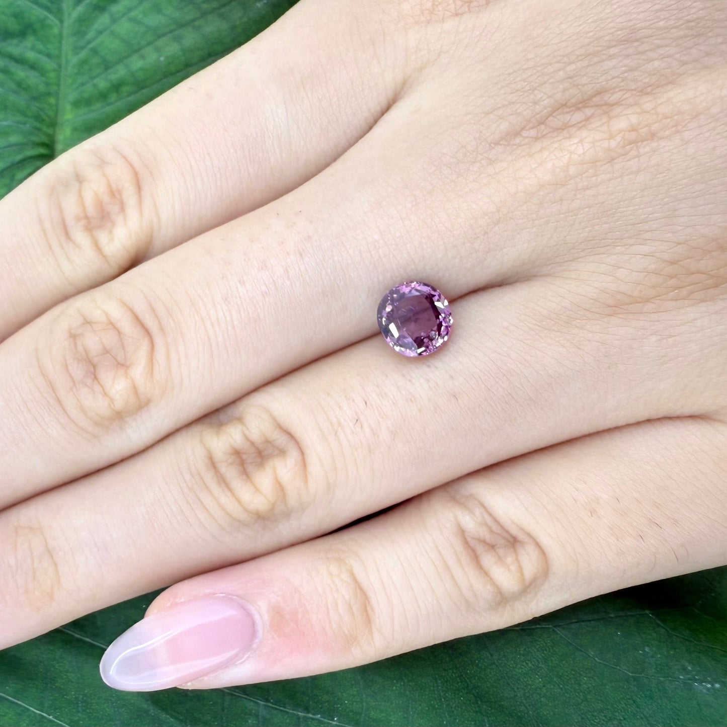 Natural Pink Purple Spinel gemstone, oval shape