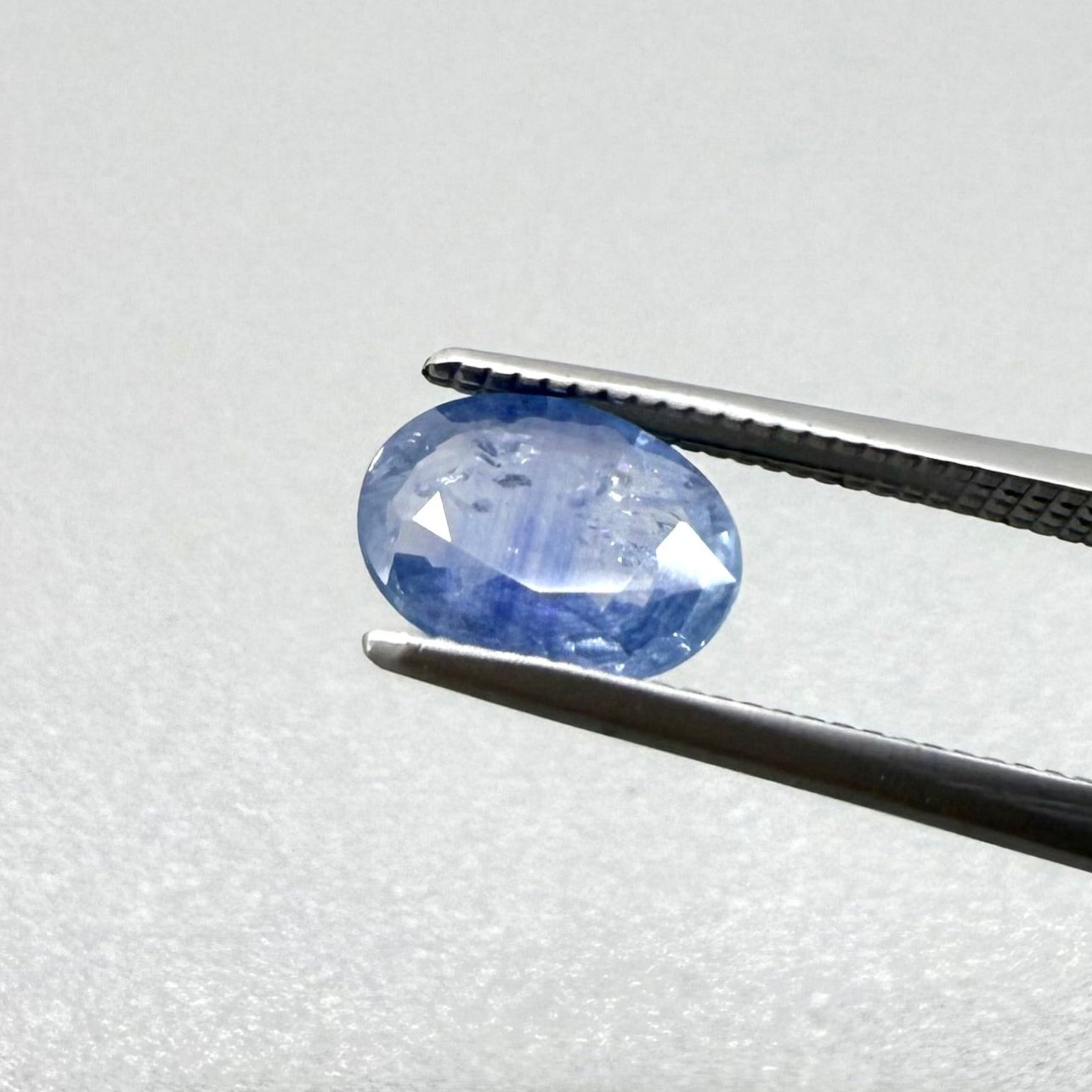 Pale Blue Sapphire Oval 1.1 Ct
