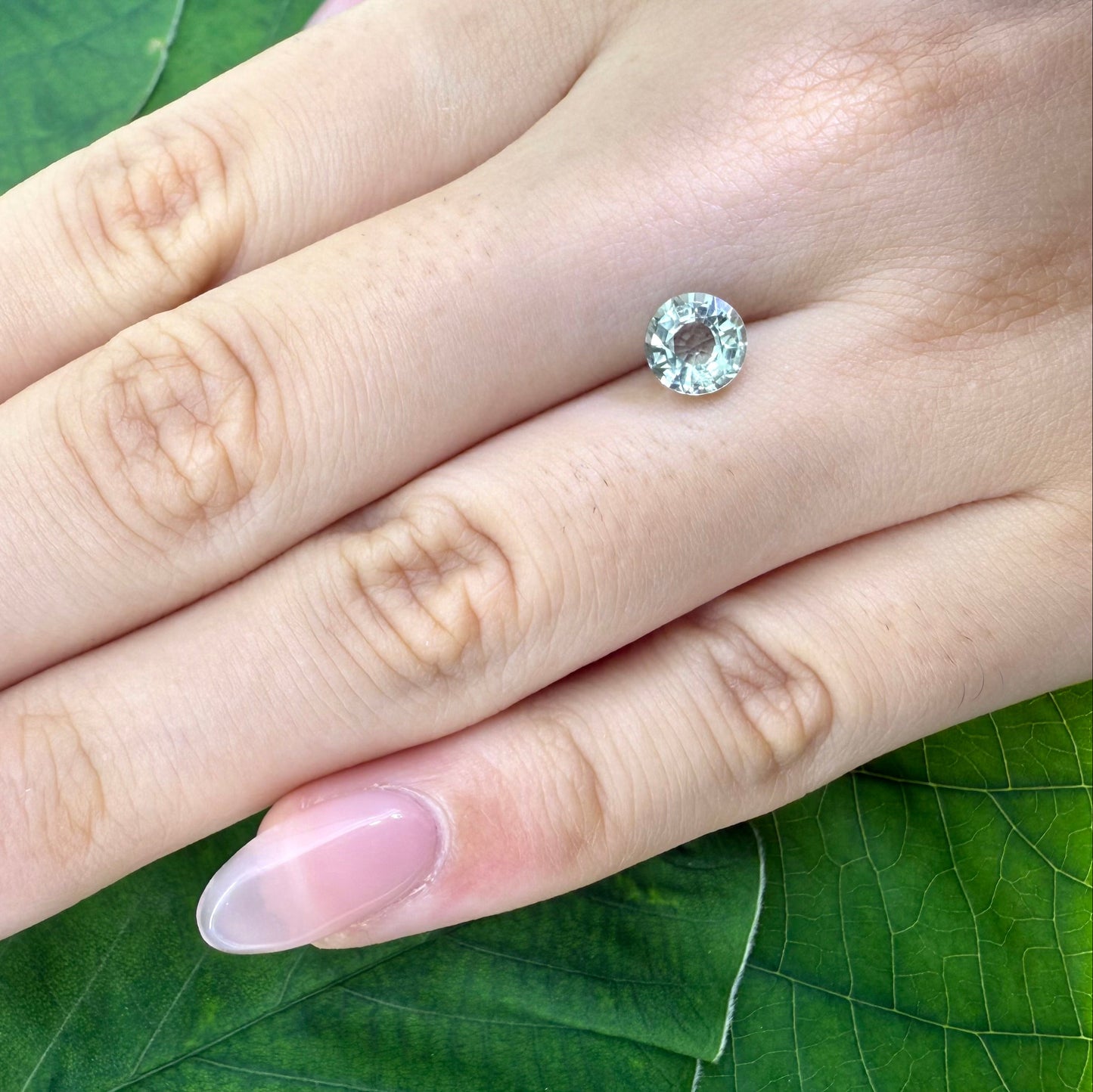 Natural Pale Green Prasiiolite gemstone, round