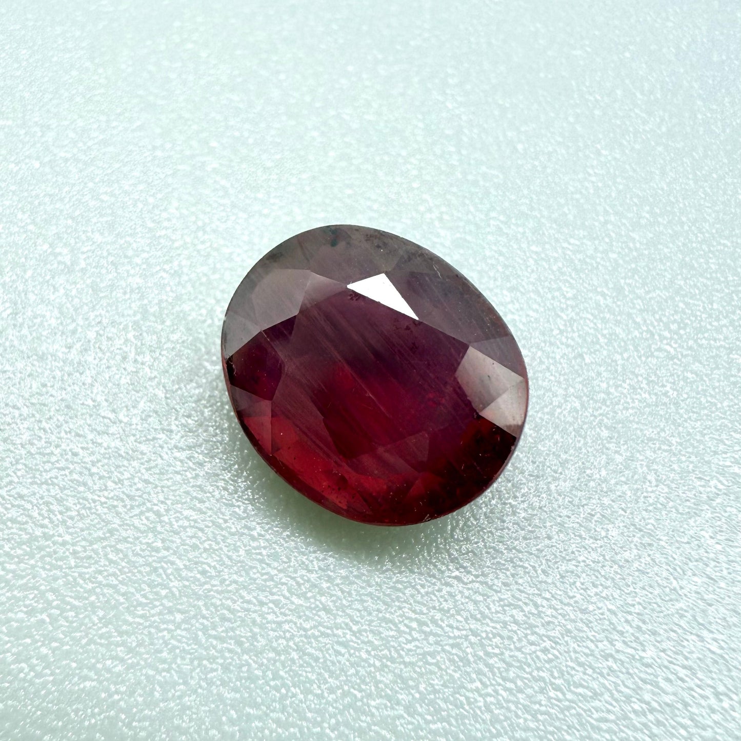 Pinkish Purplish Red Ruby Oval 3.7 Ct
