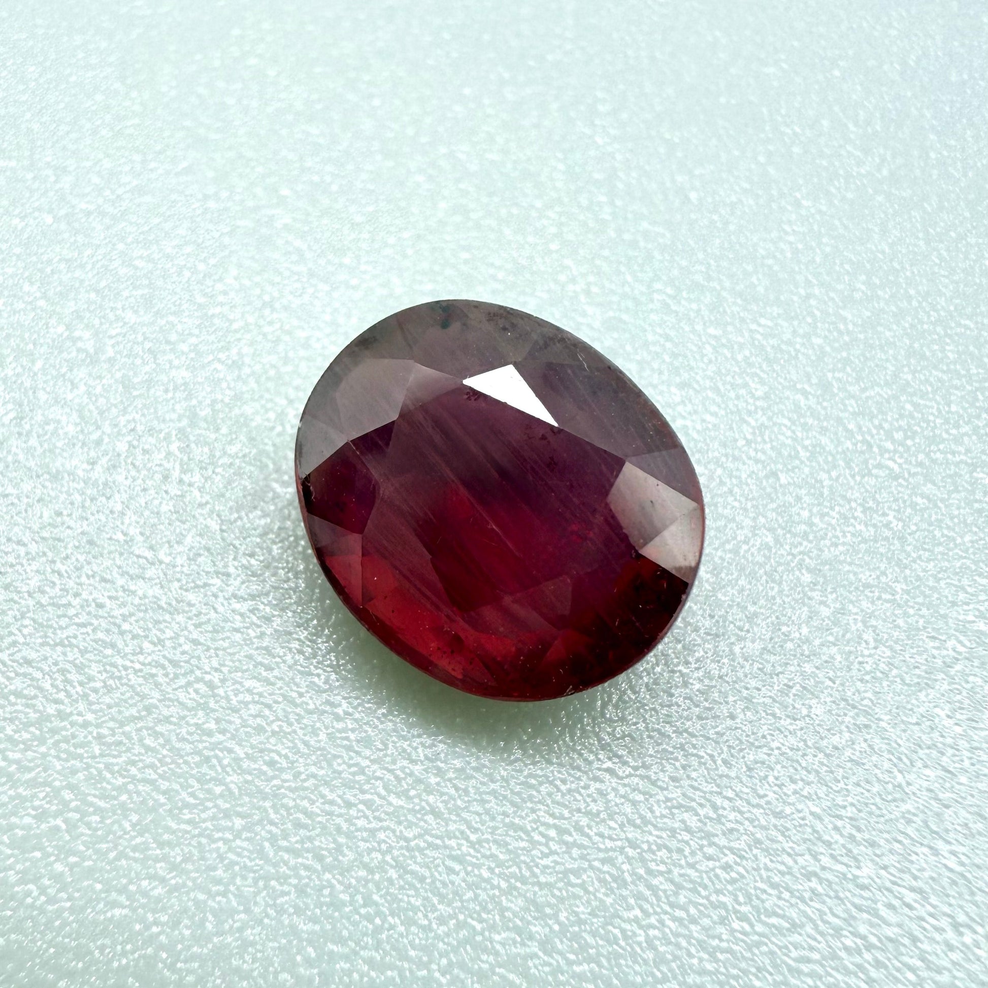 Natural Pinkish Red Ruby gemstone, oval cut