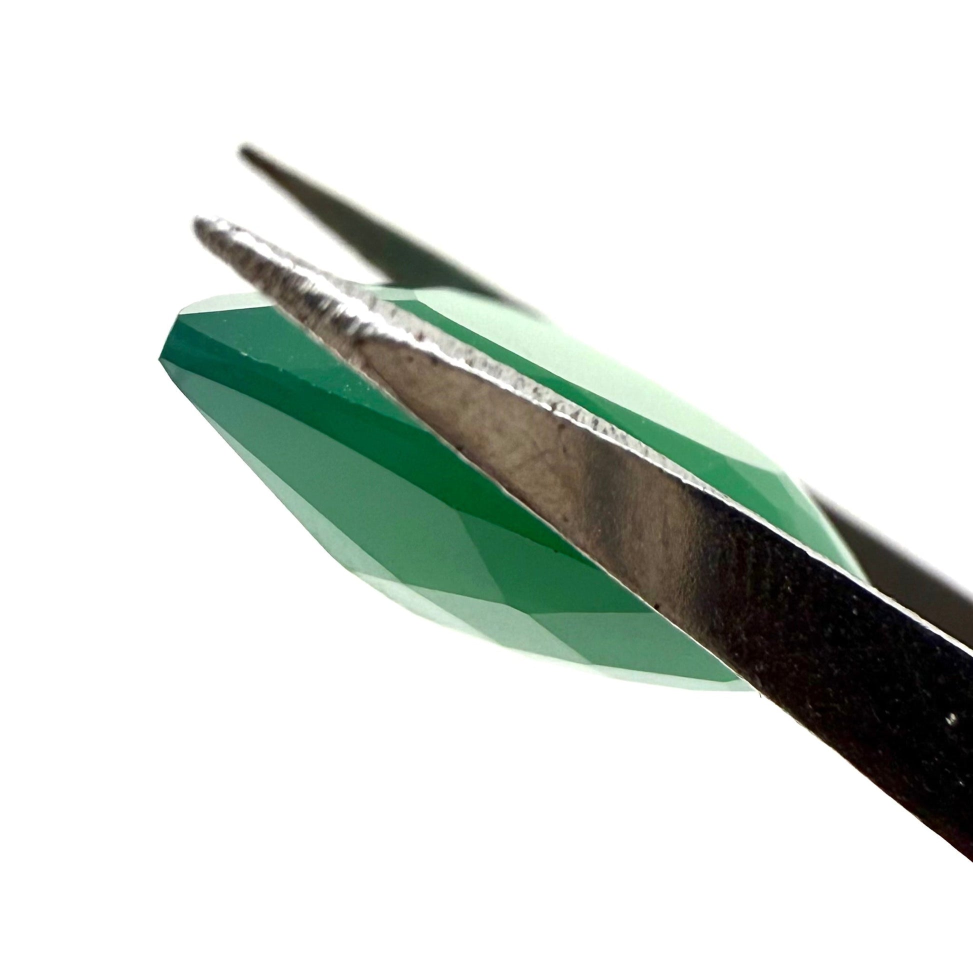 Natural Vibrant Green Chalcedony gemstone, heart cut