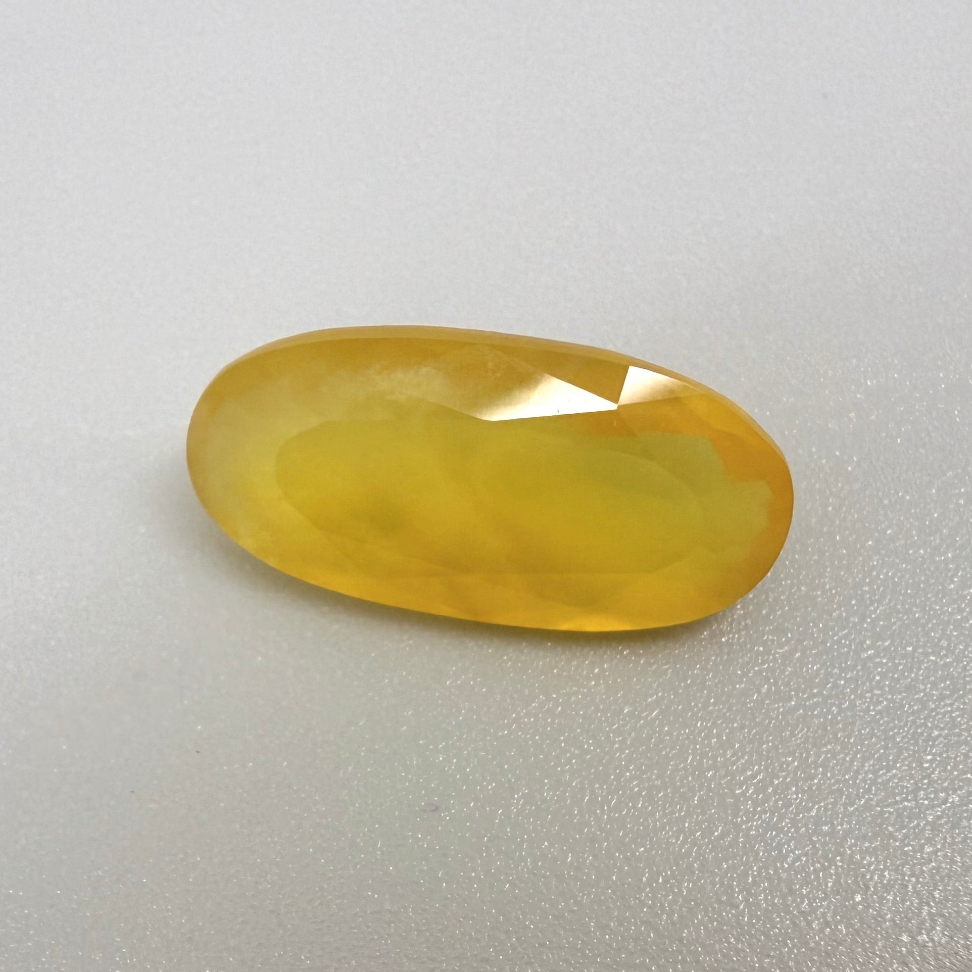 Natural Yellow Fire Opal gemstone, oval cut