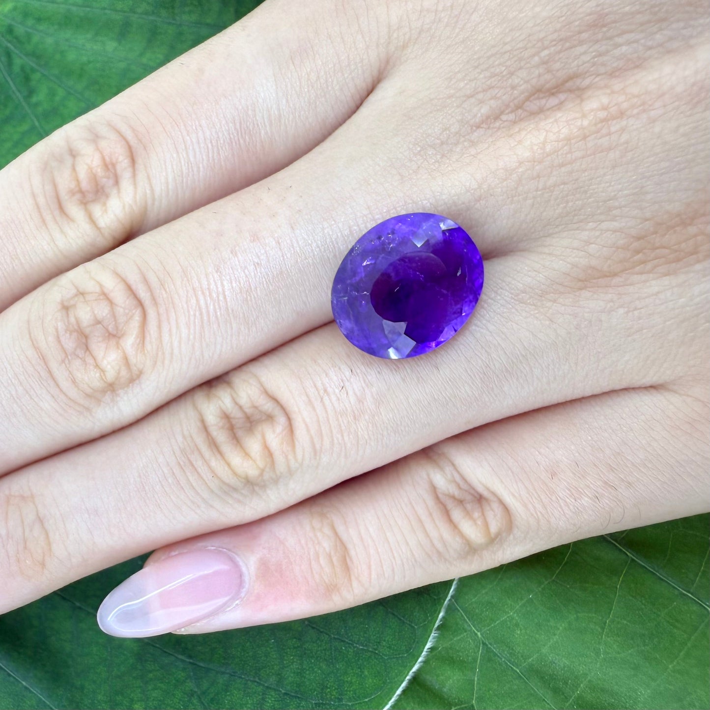 Natural Purple Pink Amethyst gemstone, oval cut