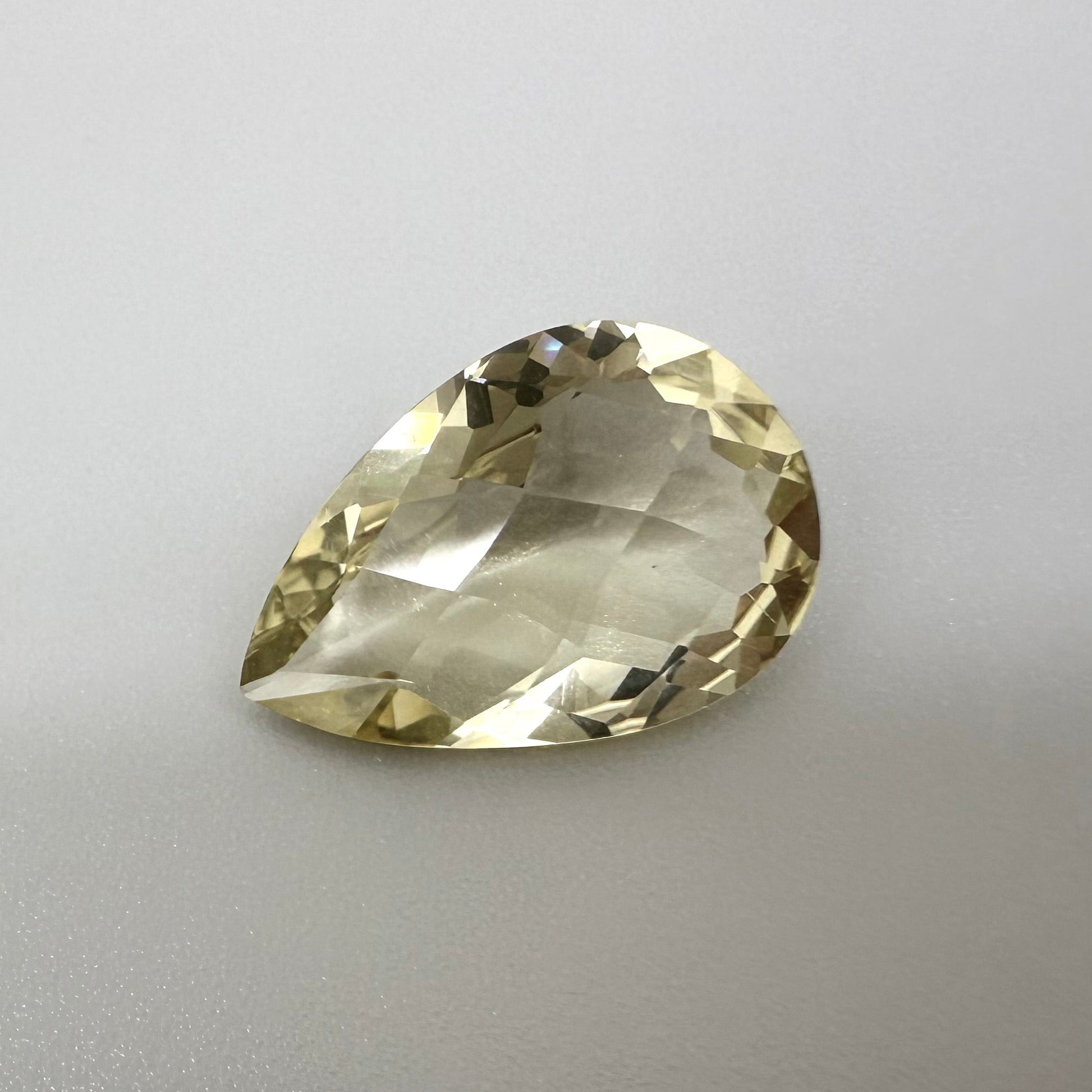 Natural Gold Yellow Lemon Quartz gemstone, pear cut