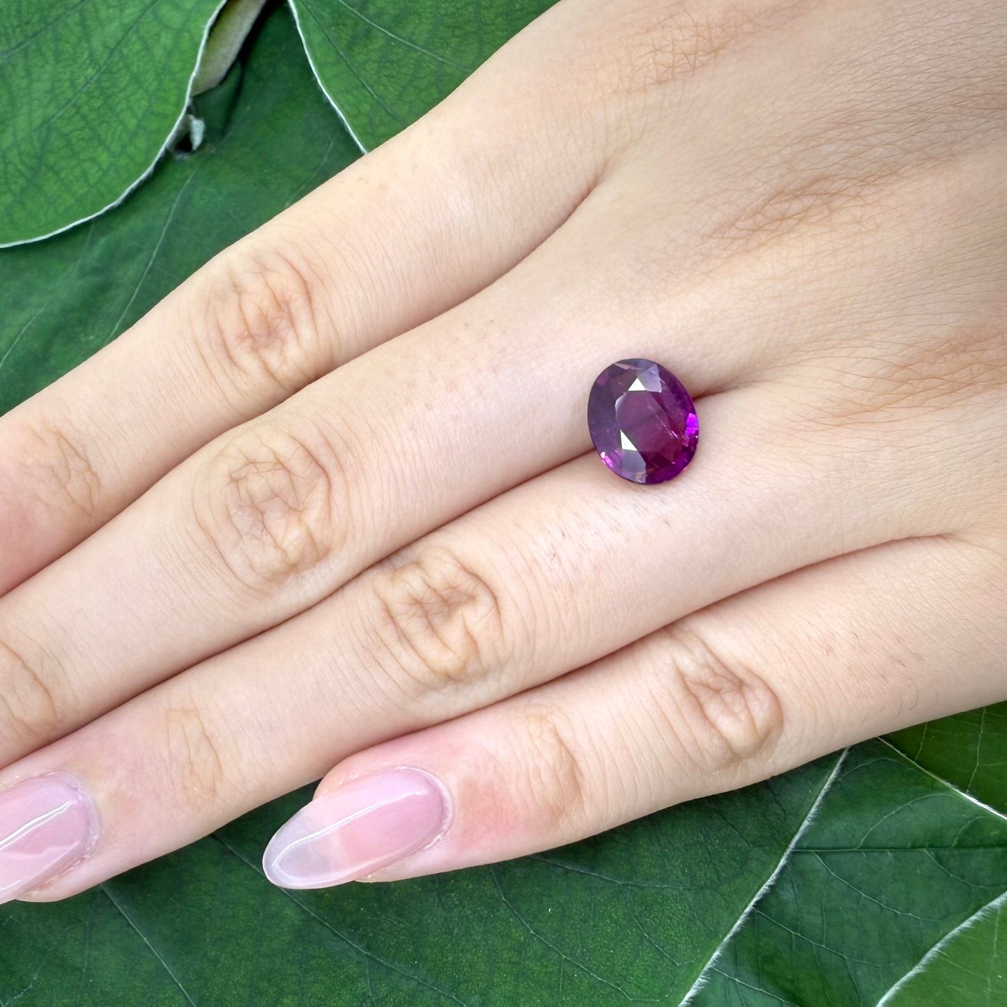 Natural Purple Red Rubellite gemstone, oval shape