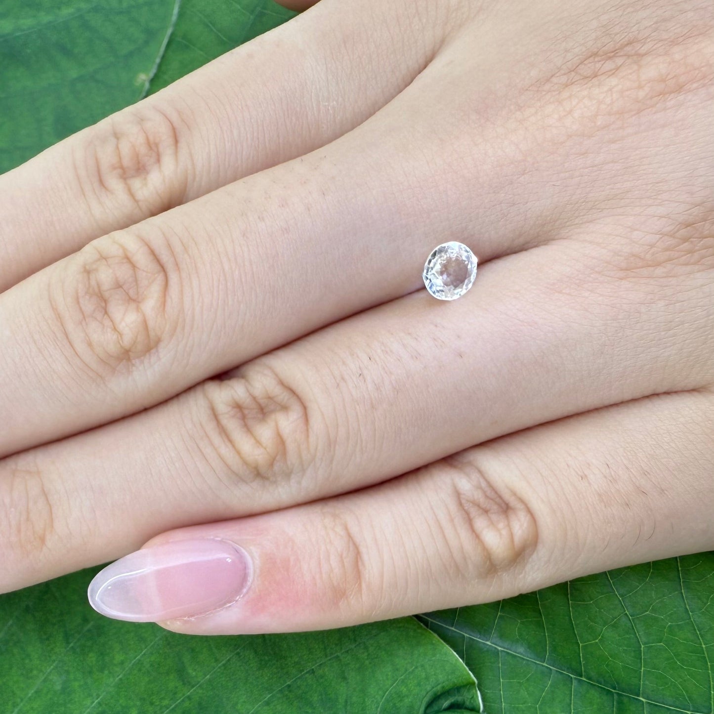 Natural White Sapphire gemstone, round cut
