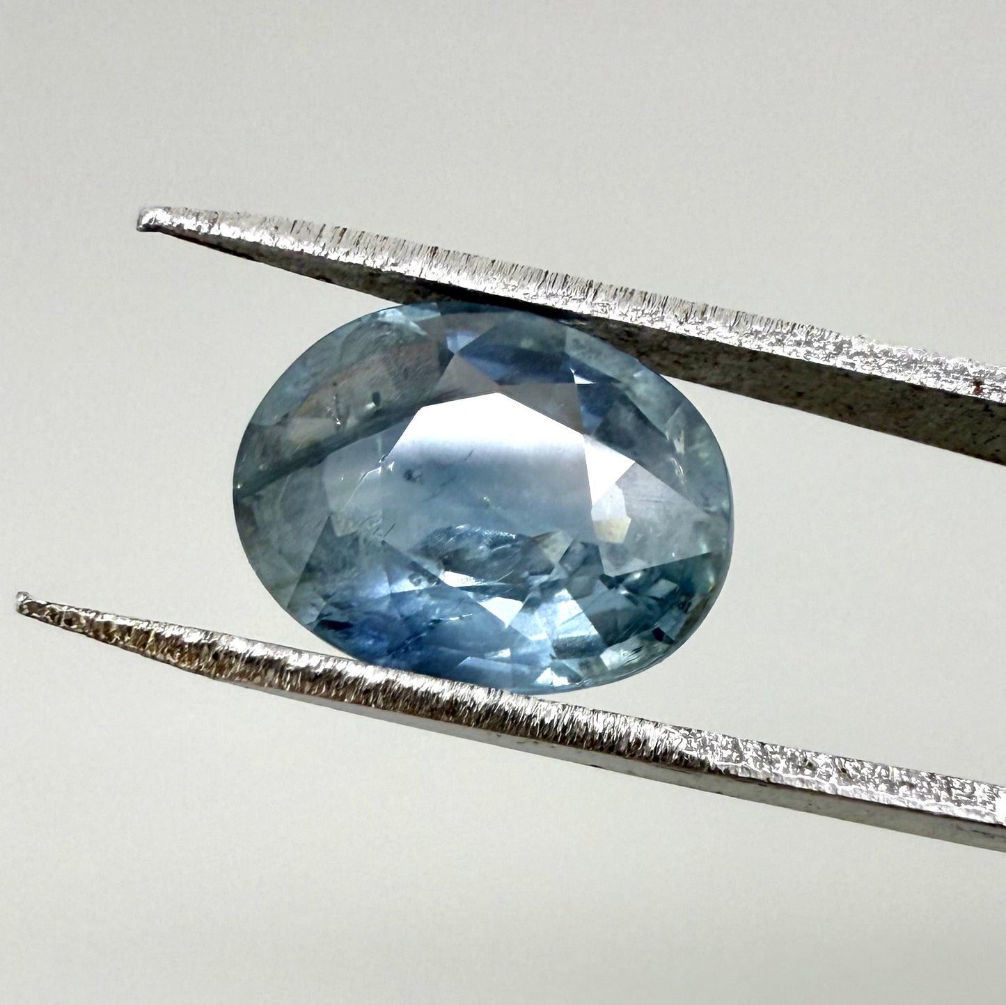 Pale Blue Sapphire Oval 3.41 Ct