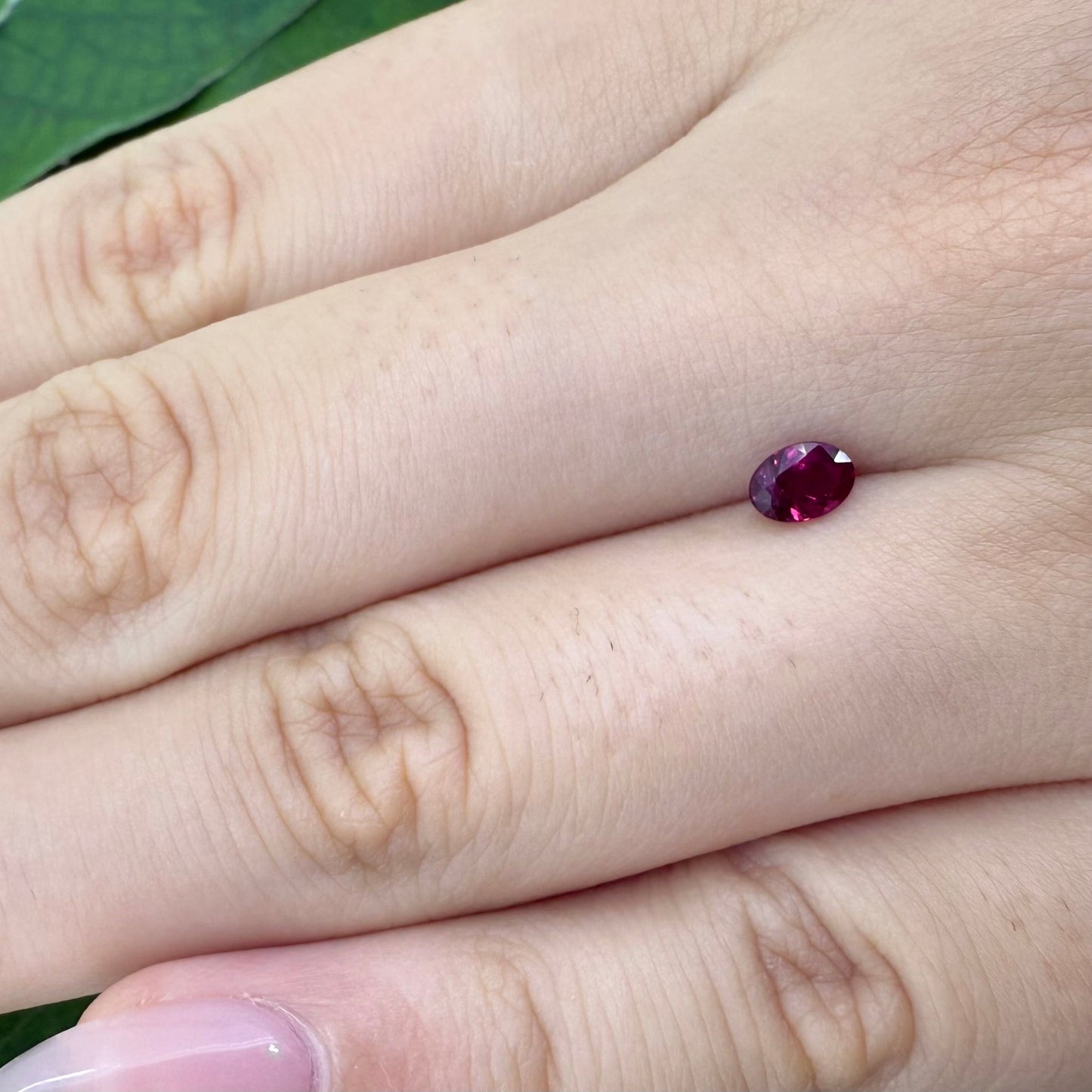 Natural Pink Red Ruby gemstone, oval cut