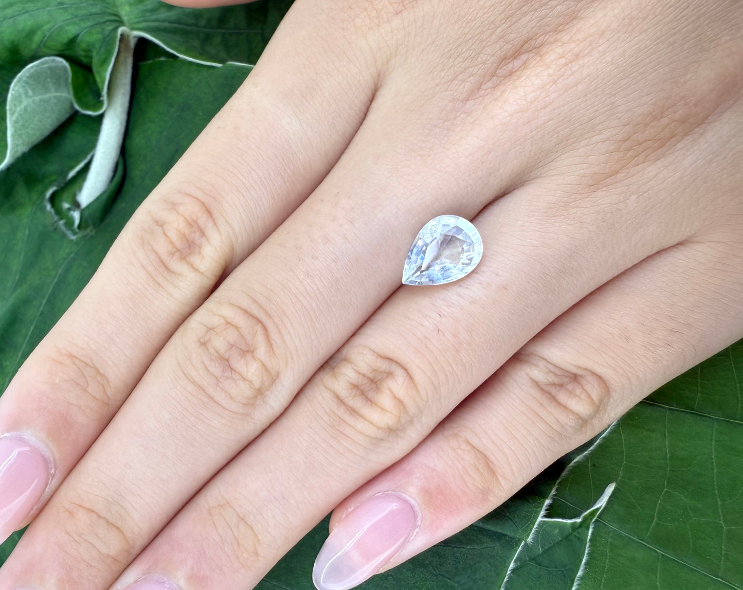 Very Pale Blue Aquamarine (almost White) Pear 1.81 Cts