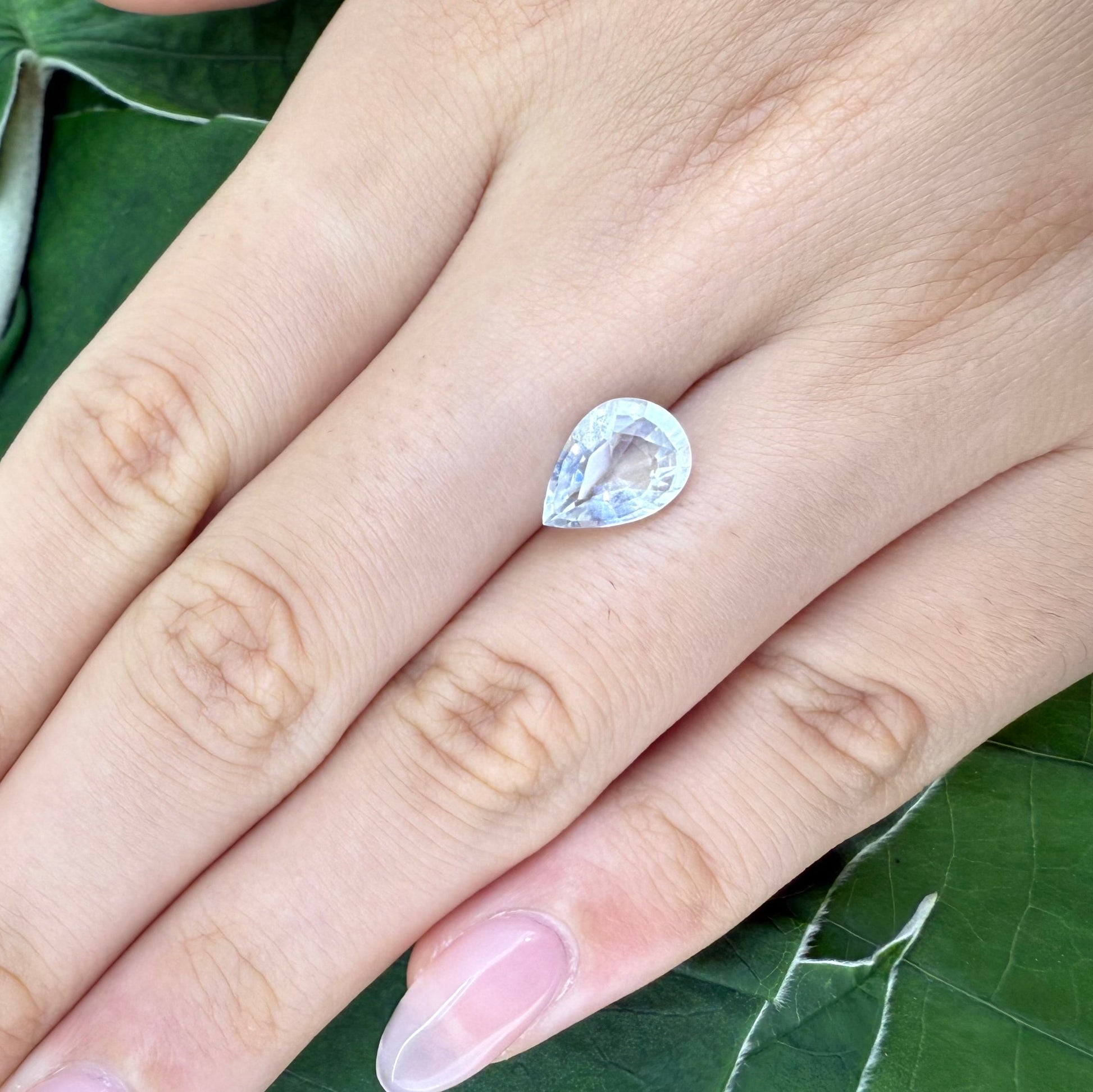 Natural Pale Blue Aquamarine gemstone, pear cut