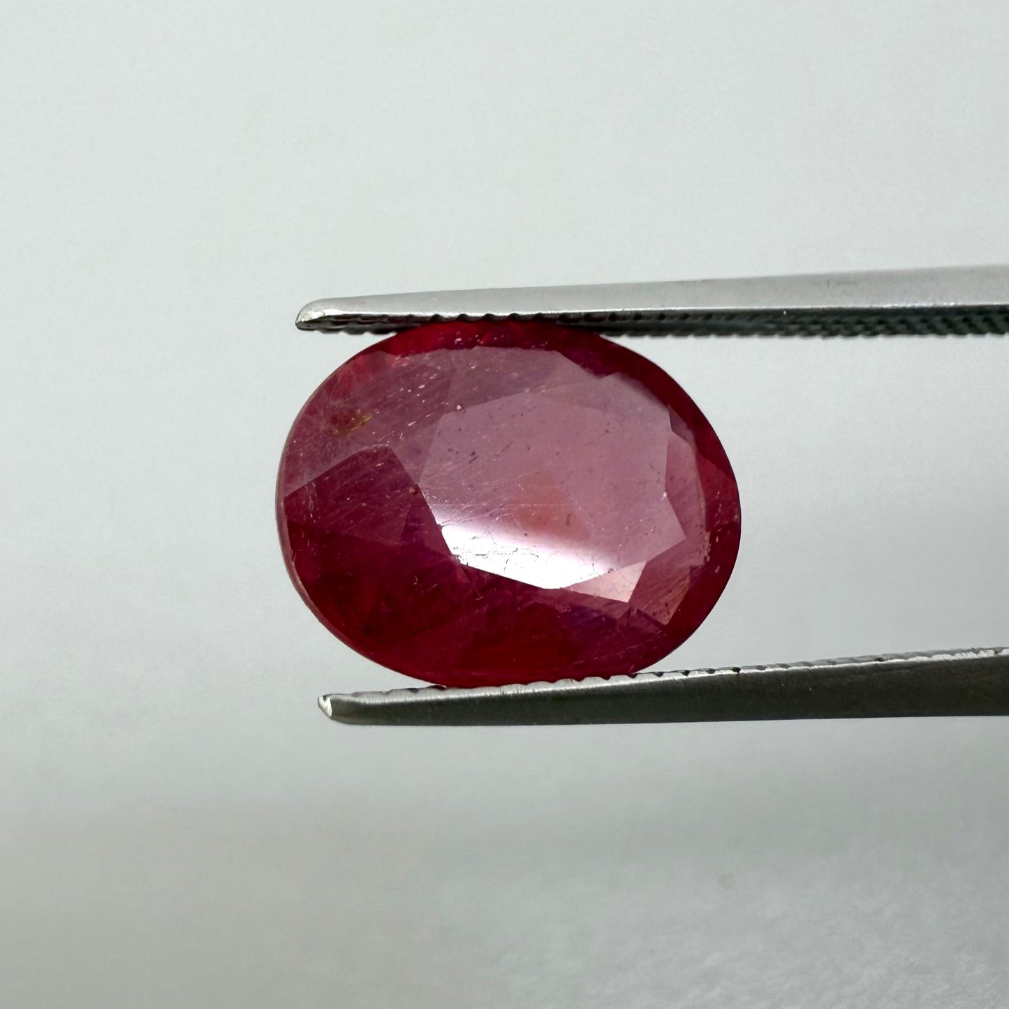 Pinkish Red Ruby Oval 6.3 Ct