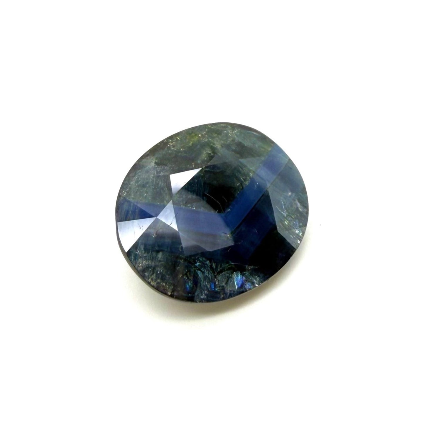 Huge Multi-Color (Blue Hues, Green-Greyish) Sapphire Oval Silky Sheen 34.73 Ct