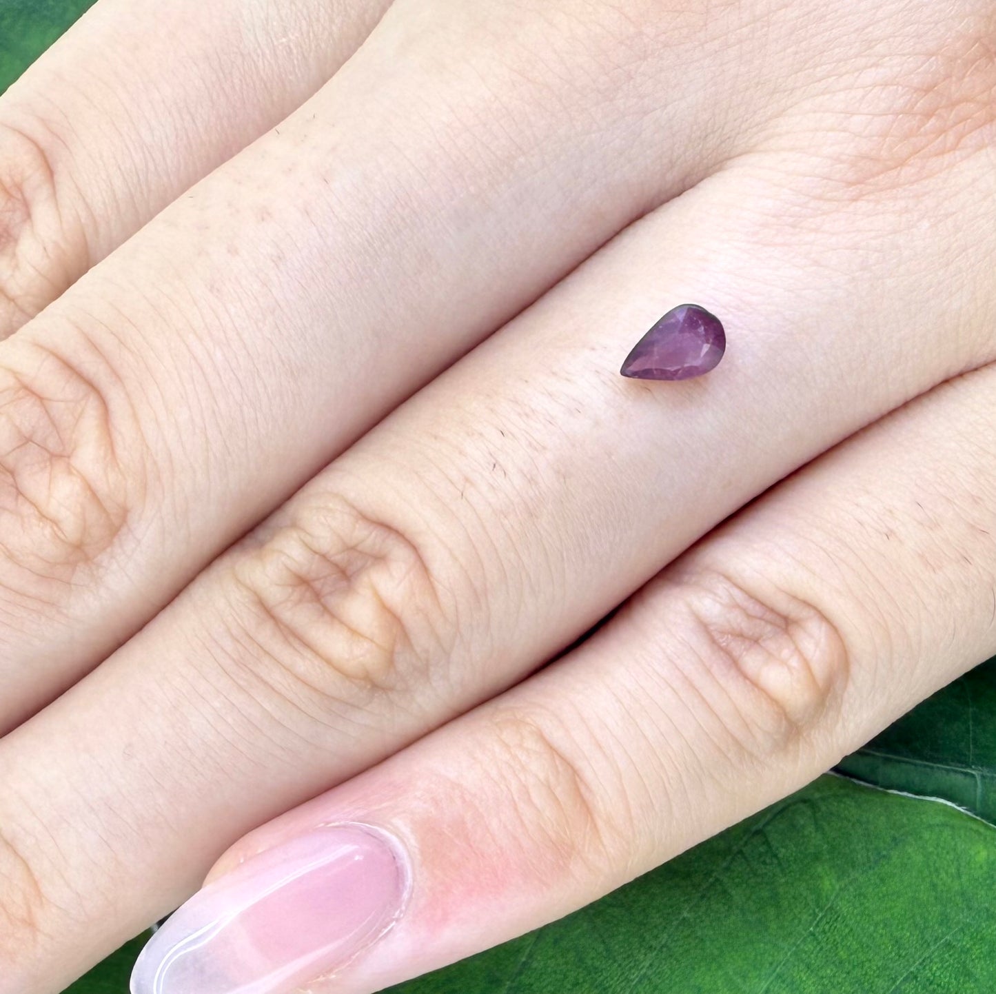 Pink-Purple Sapphire Pear 0.47 Ct