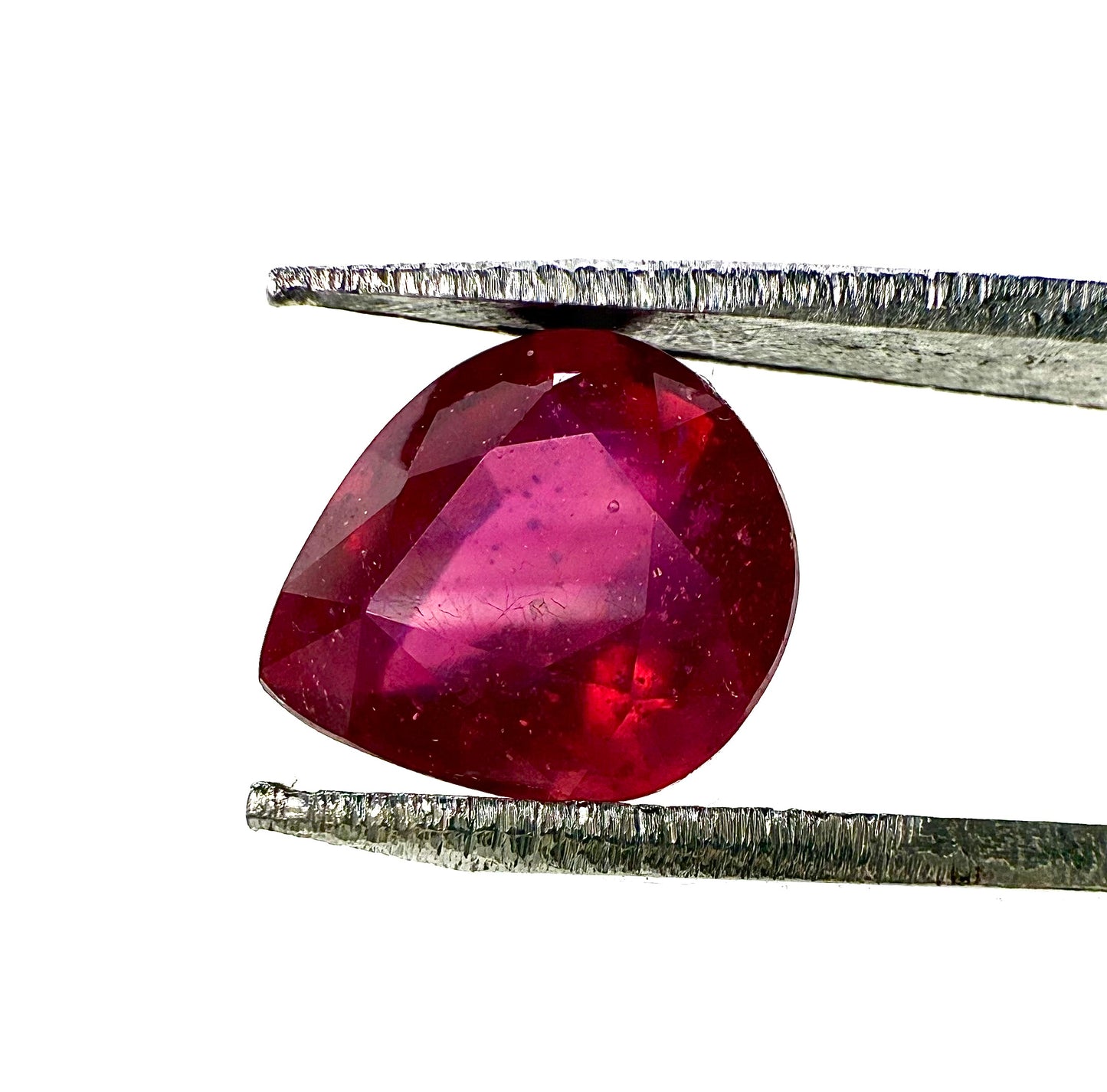 Pinkish Red Ruby Pear 1.39 Ct