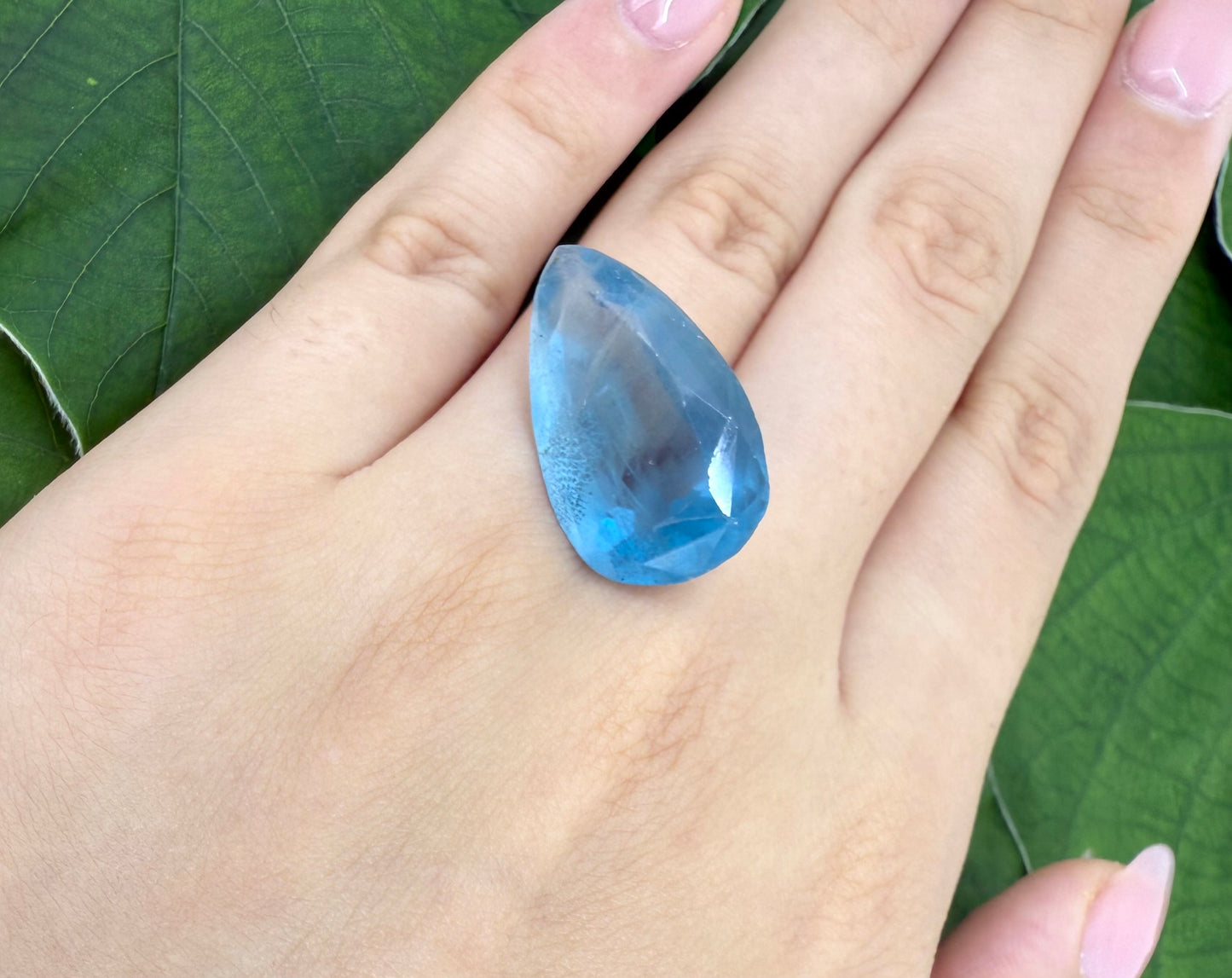 Candy Blue Fluorite Pear 24.78 Ct