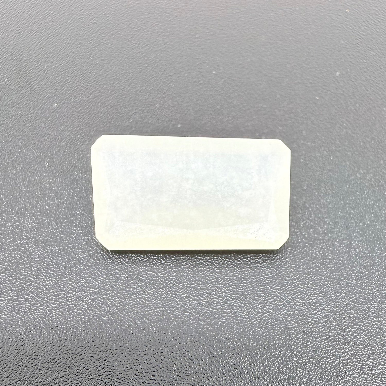 Natural Milky White Moonstone gemstone, emerald cut