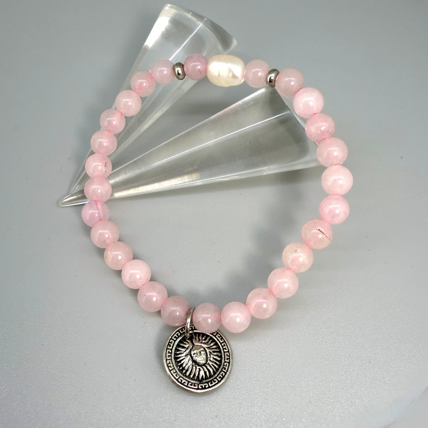Rose Quartz Gemstone Bead Bracelet