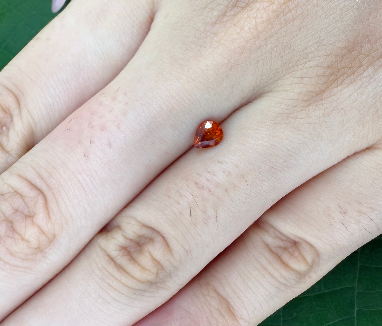 Fiery Orange Spessartine Pear 0.48 Ct