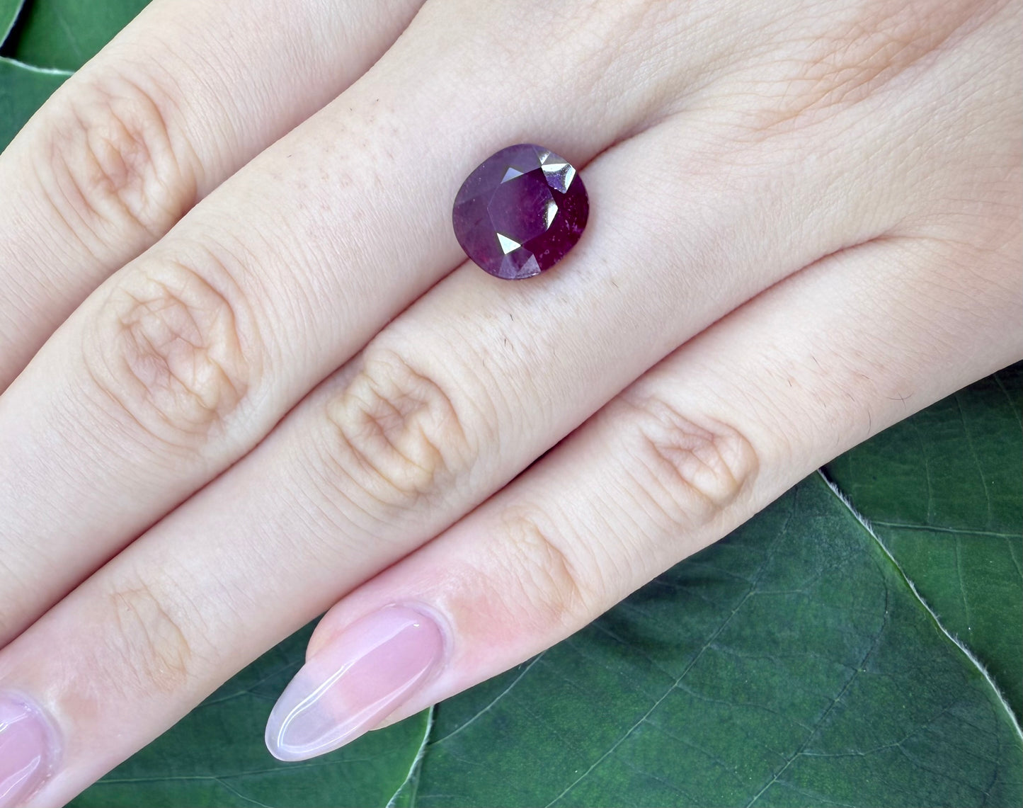 Pinkish Red Ruby Cushion 4.6 Ct