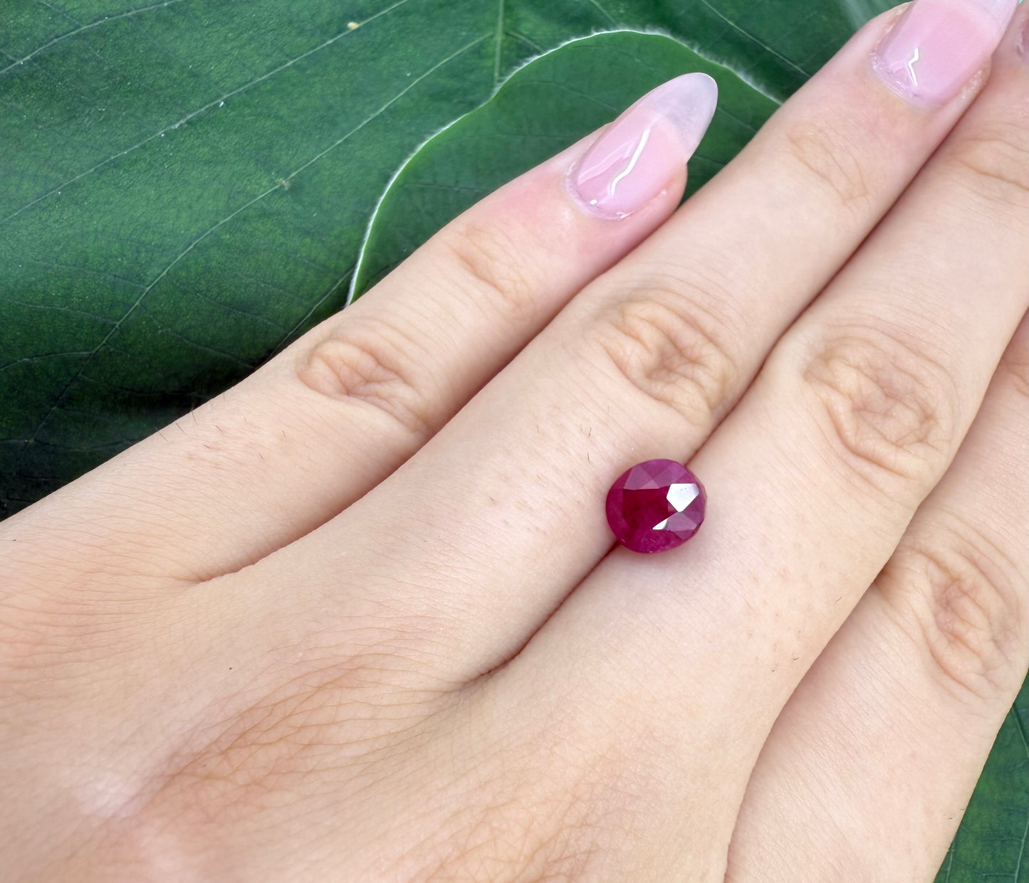 Bordeaux Red Ruby Oval 2.55 Ct