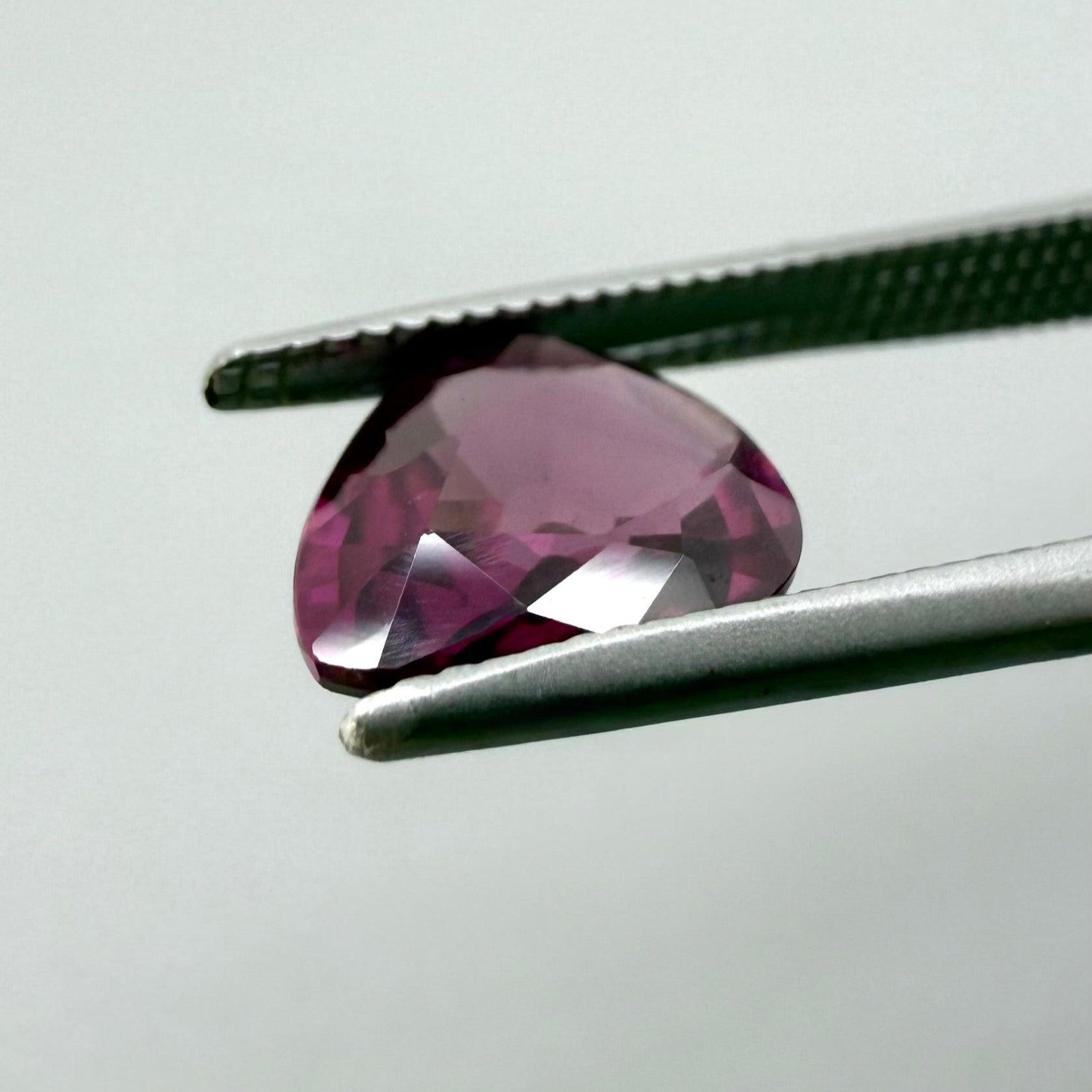 Natural Pink Red Rhodolite gemstone, pear shape