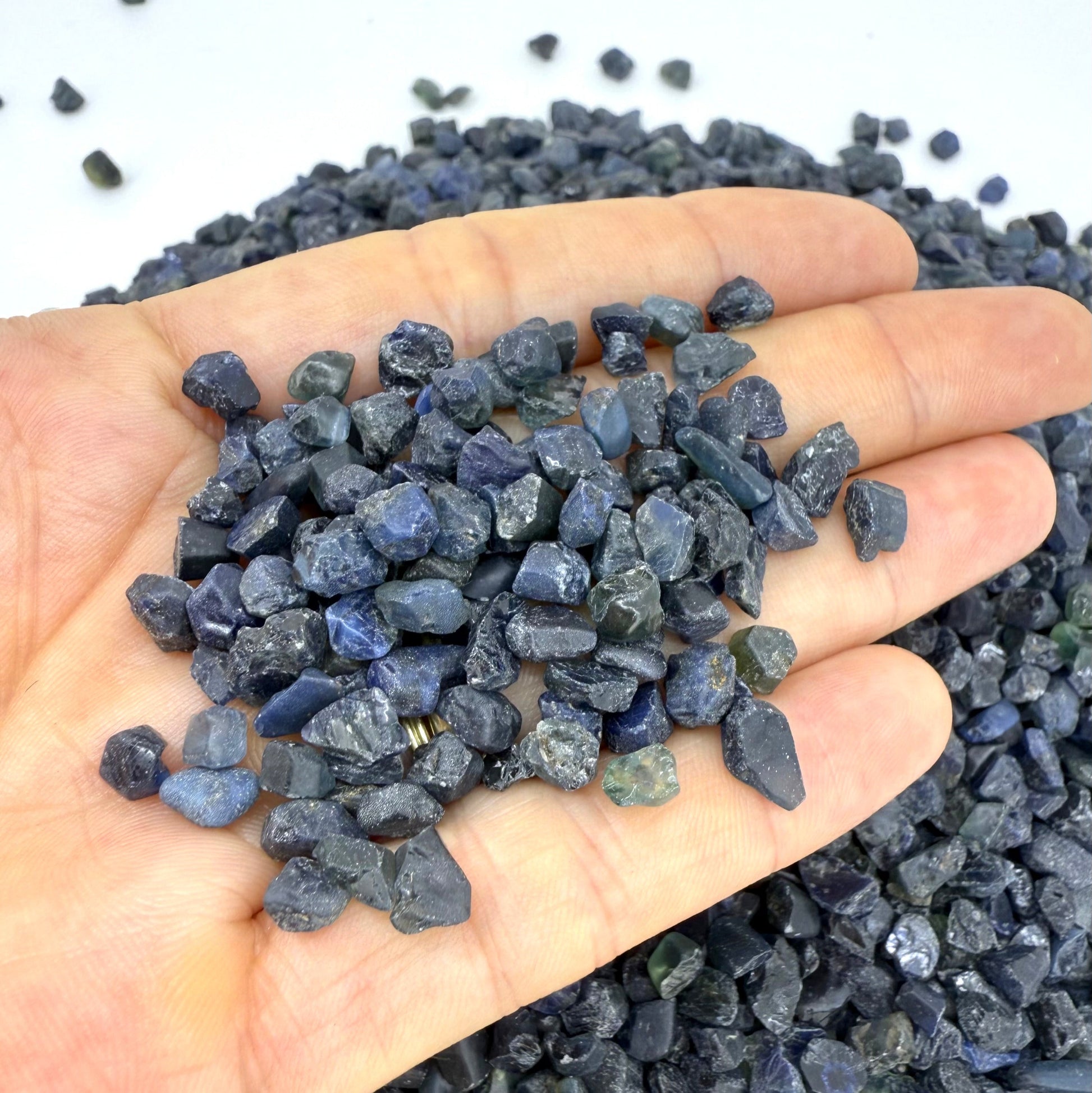 Uncut raw Sapphire gems in natural form, unique collector and artisan jewelry material