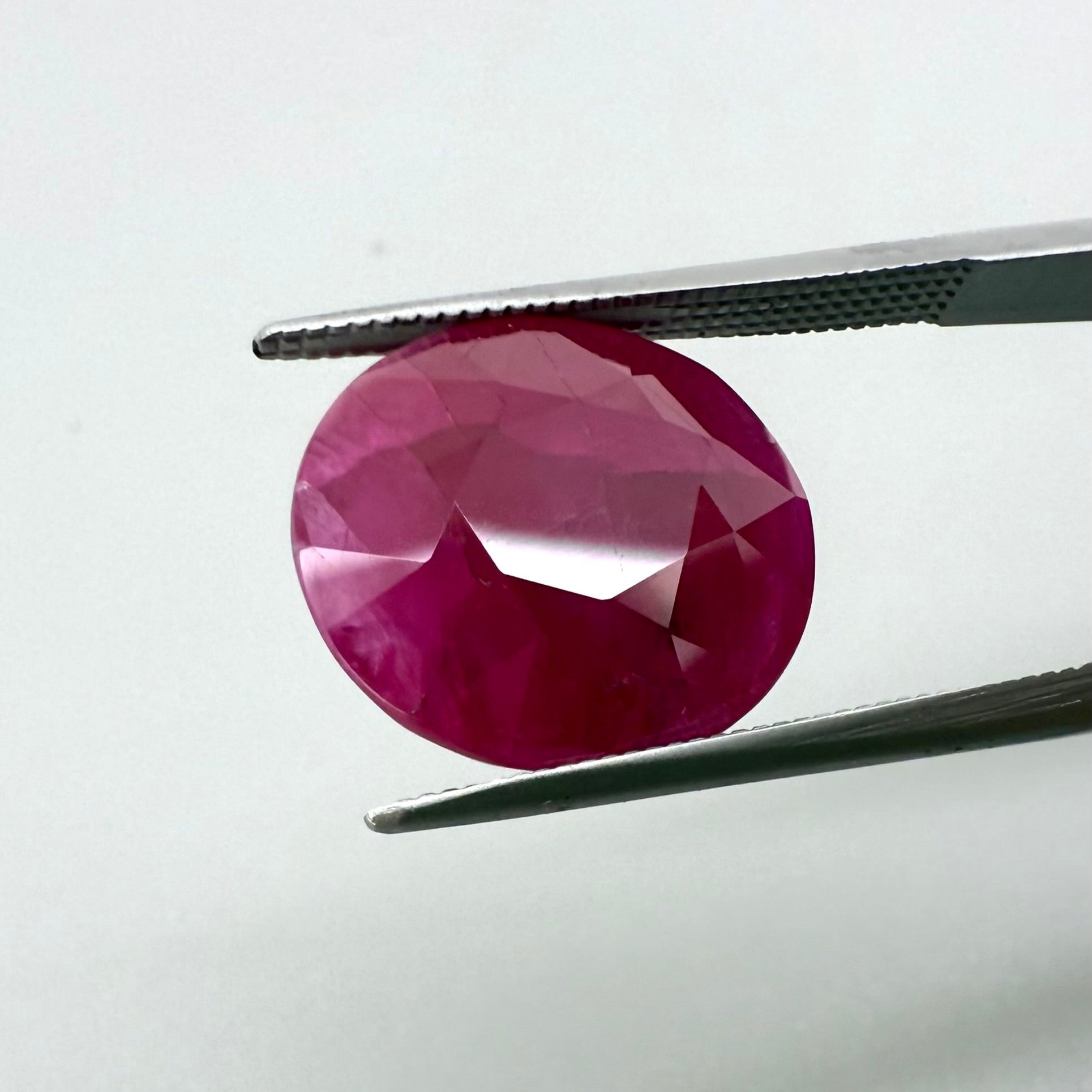 Natural Pink Ruby gemstone, oval cut
