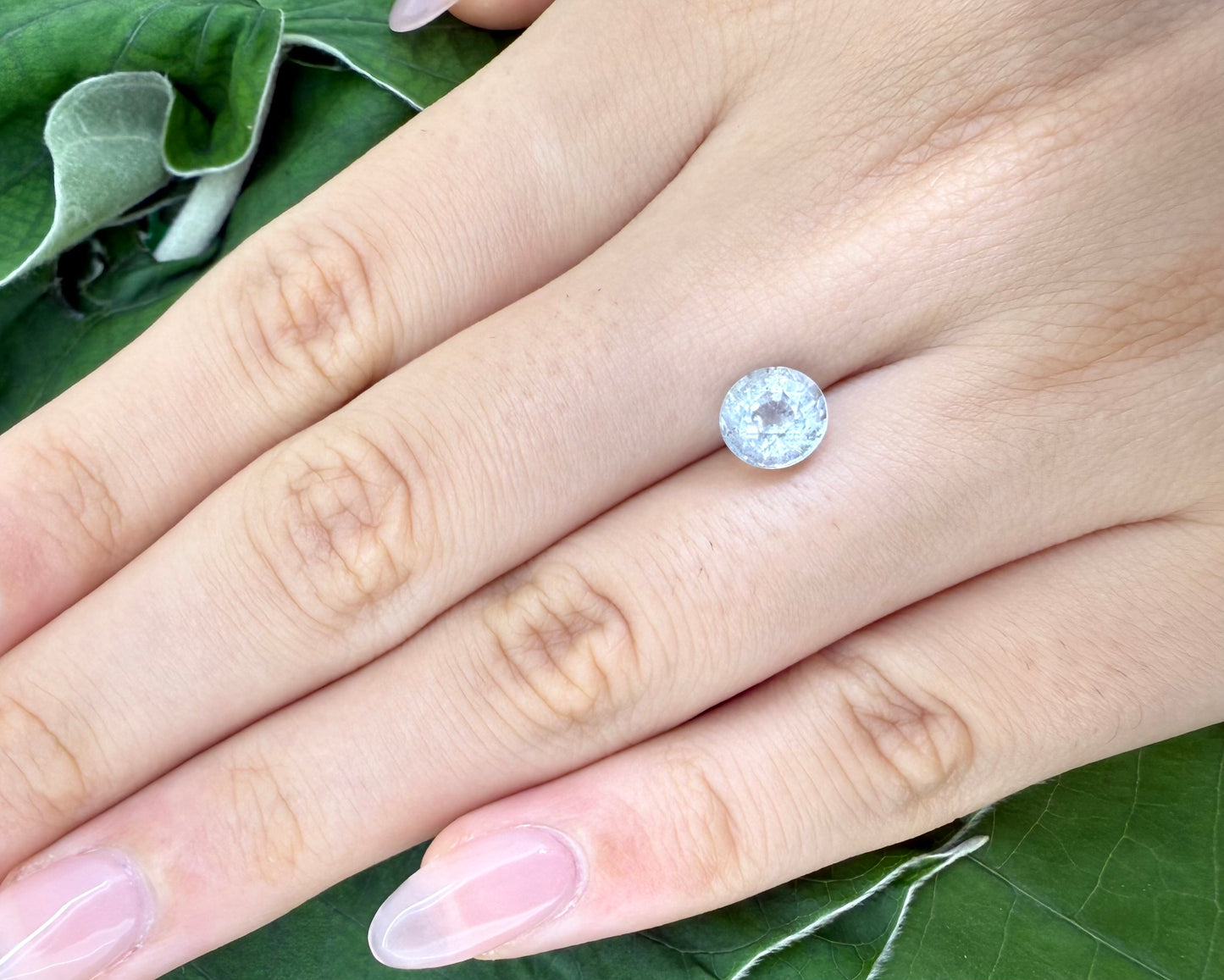 Salt-and-Pepper (pale blue) Aquamarine Round 1.31 Ct