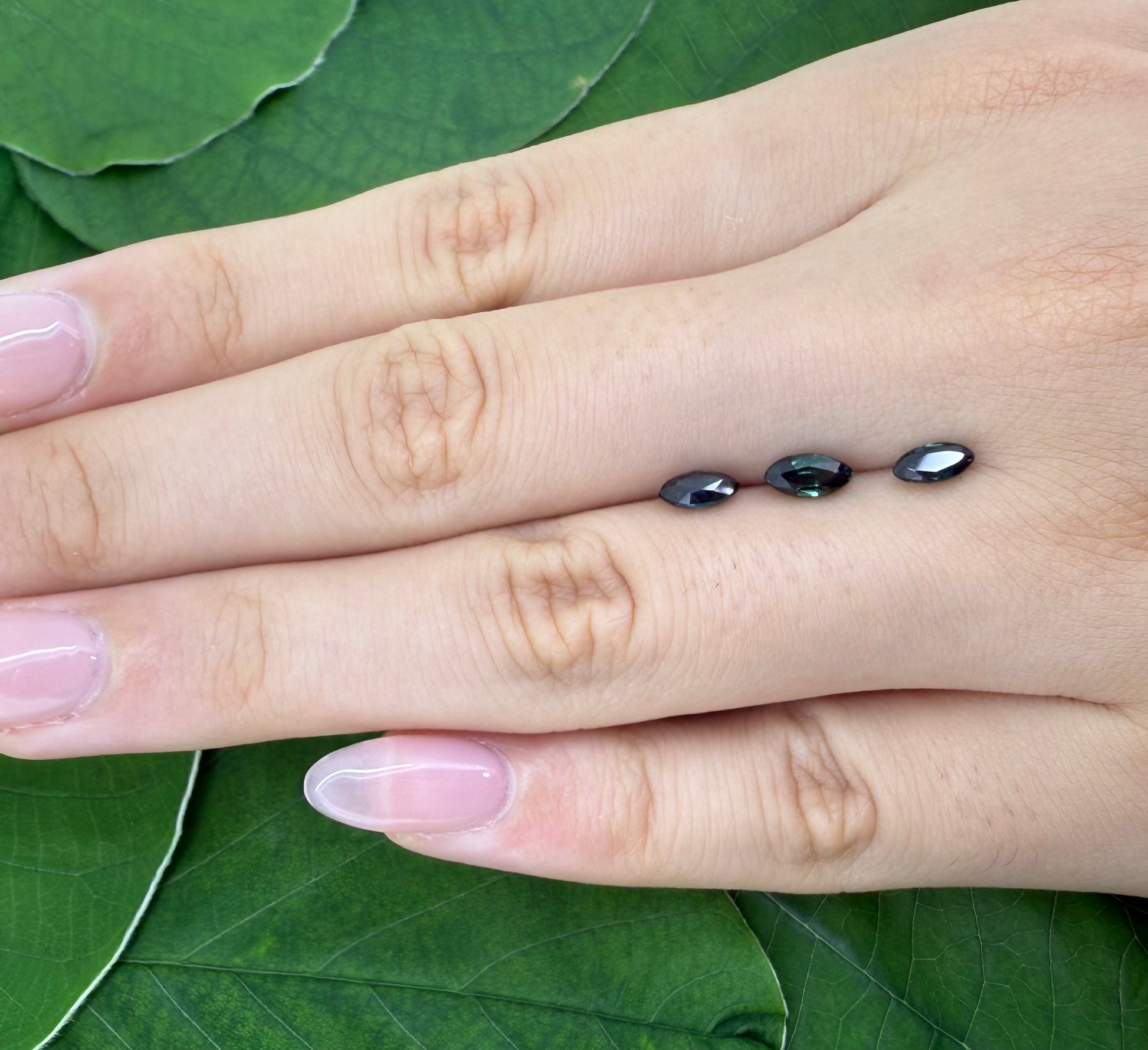 Natural Bi-Color Sapphire gemstone set marquise cut