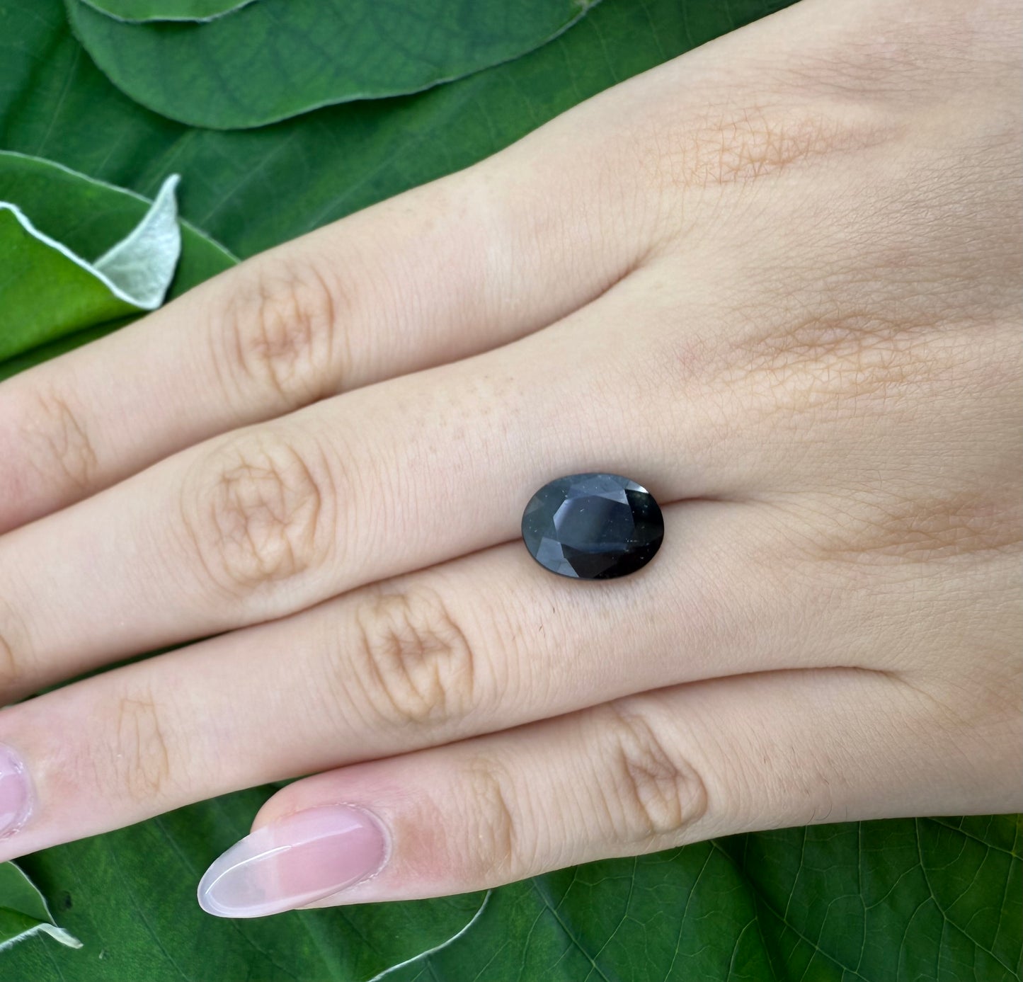 Very Dark Green Sapphire Oval 5.1 Ct