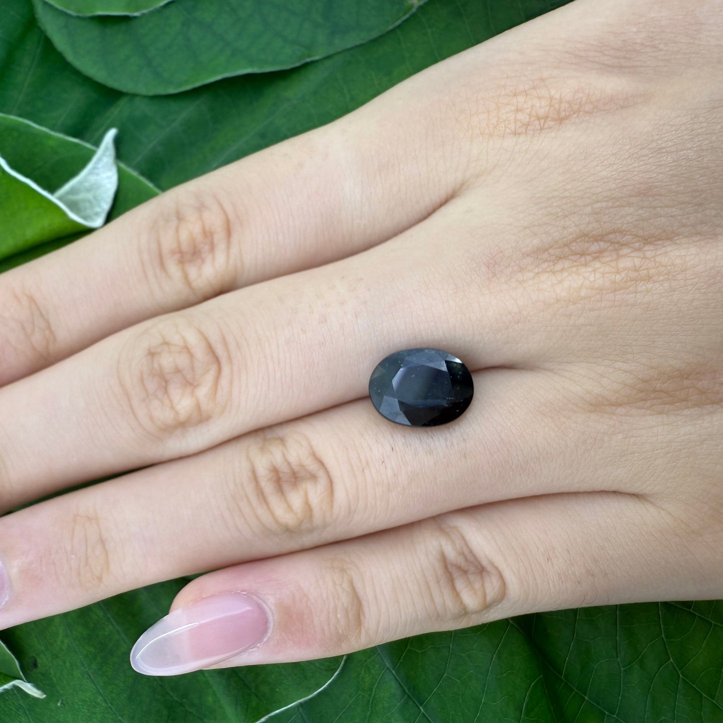 Natural Green Sapphire gemstone, oval cut