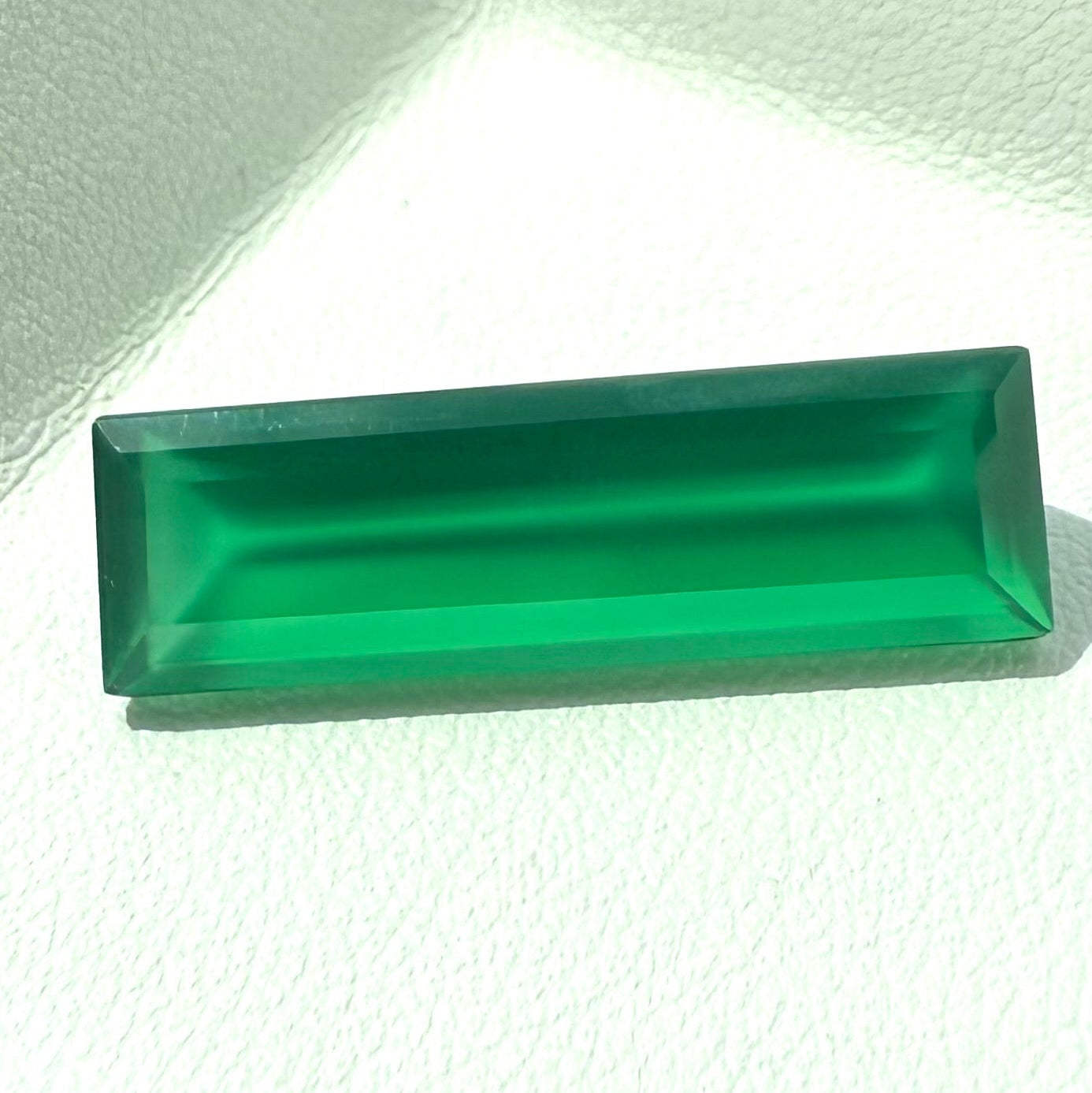 Vibrant Green Chalcedony Baguette 9.15 Ct
