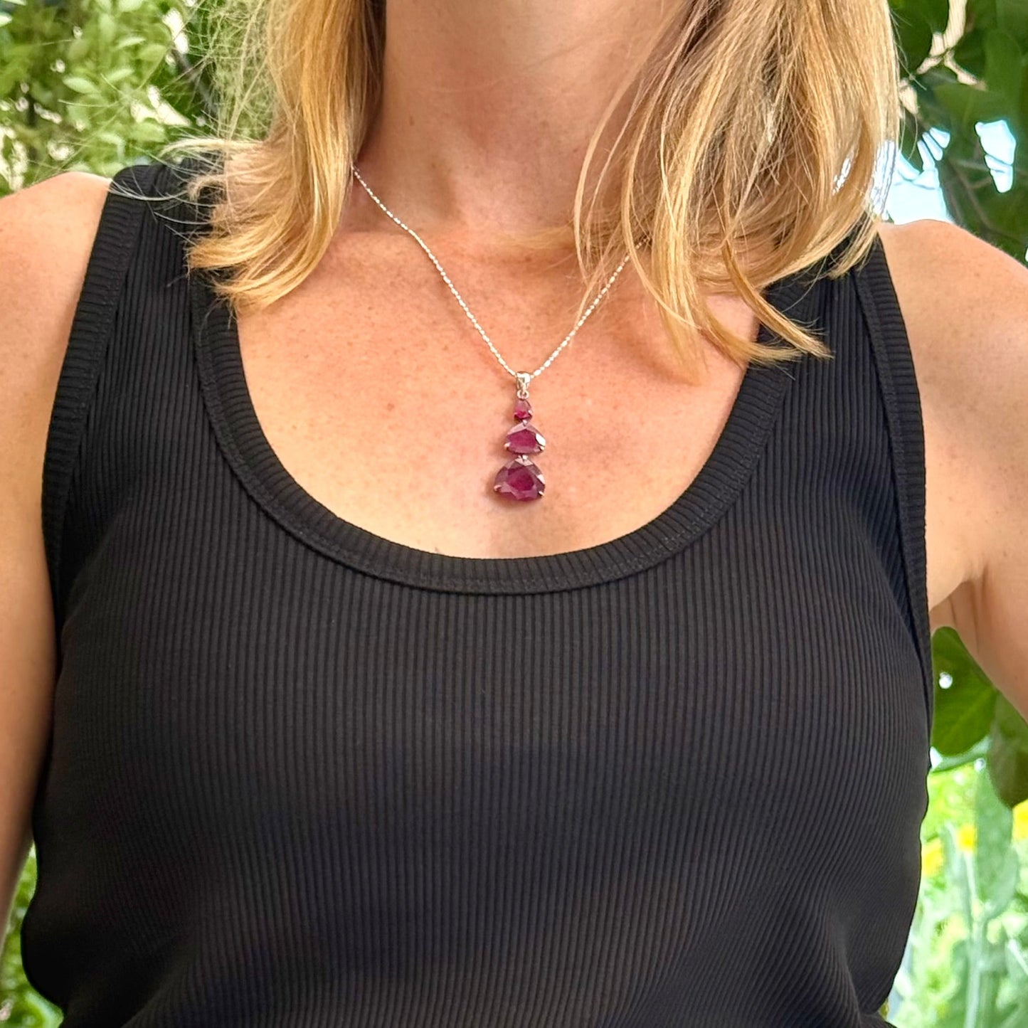 Ruby gemstone necklace