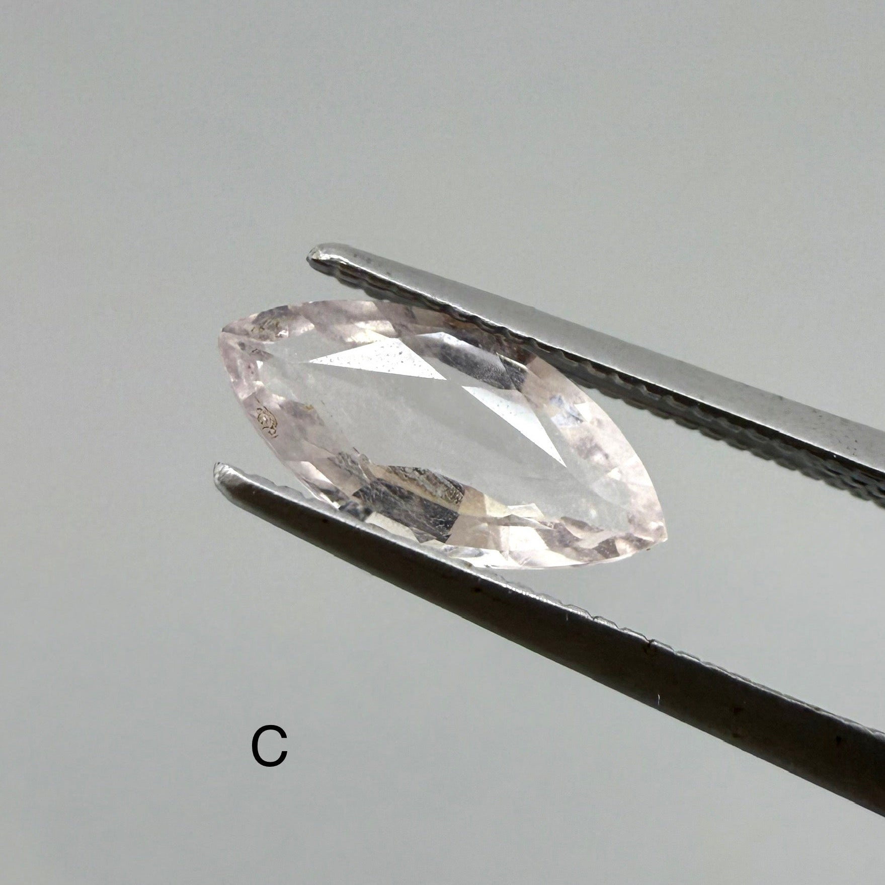 Natural Pale Pink Morganite gemstone lot, marquise cut