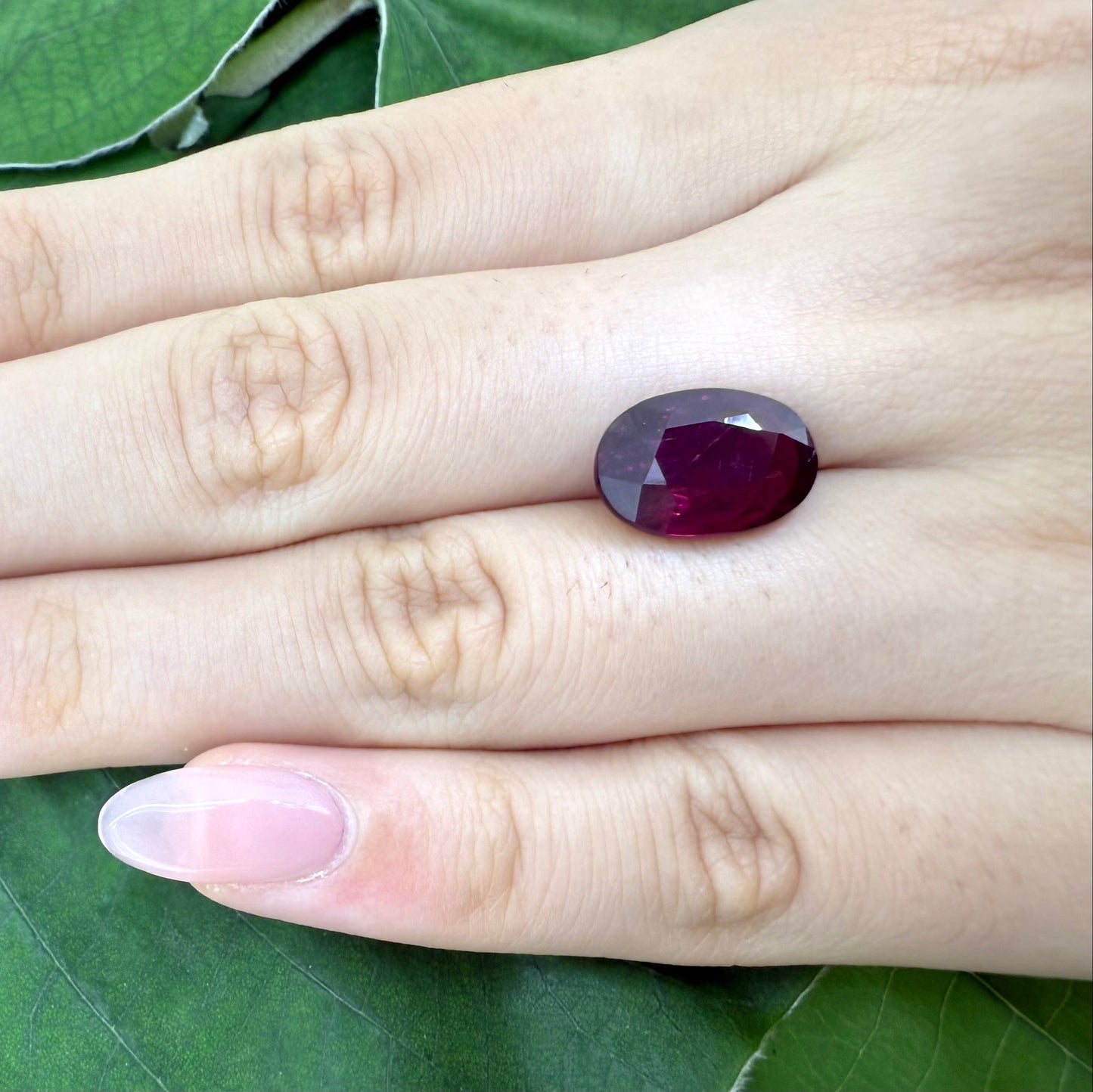 Natural Purple Red Rubellite gemstone, oval shape