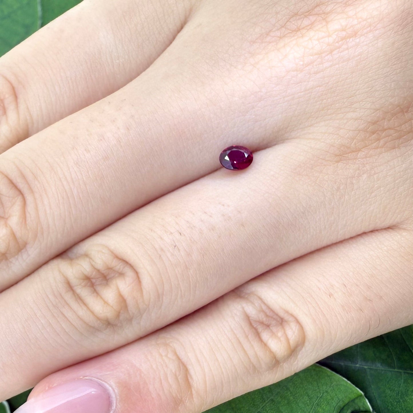 Natural Pink Red Ruby gemstone, oval cut