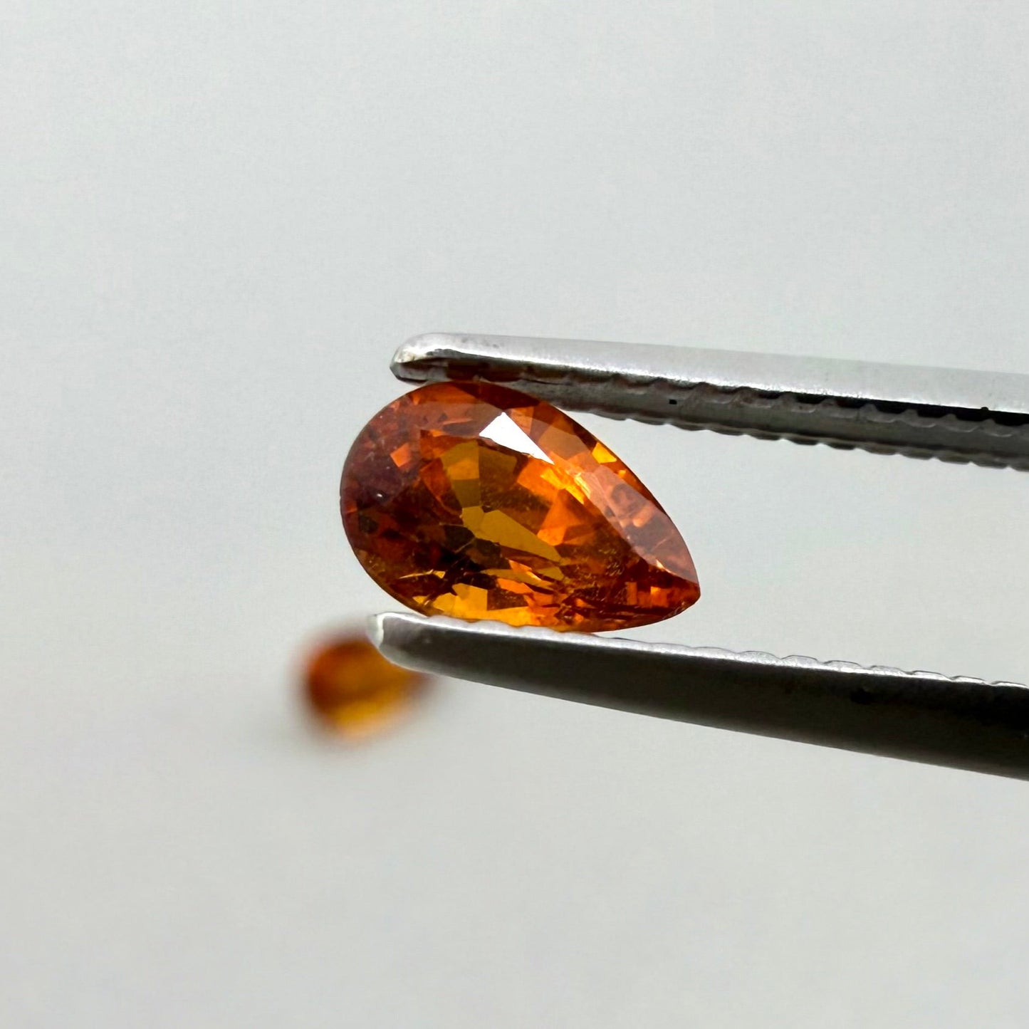 Fiery Orange Spessartine Set Pear 0.89 Ct