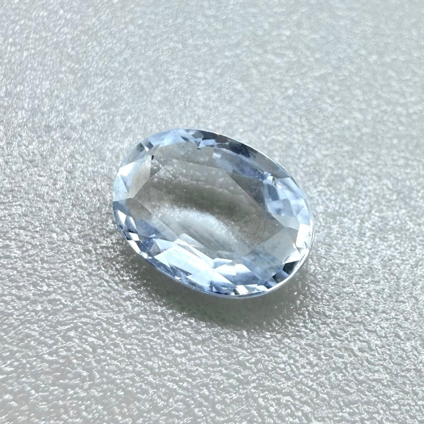 Very Pale Blue Sapphire Oval 1.07 Ct
