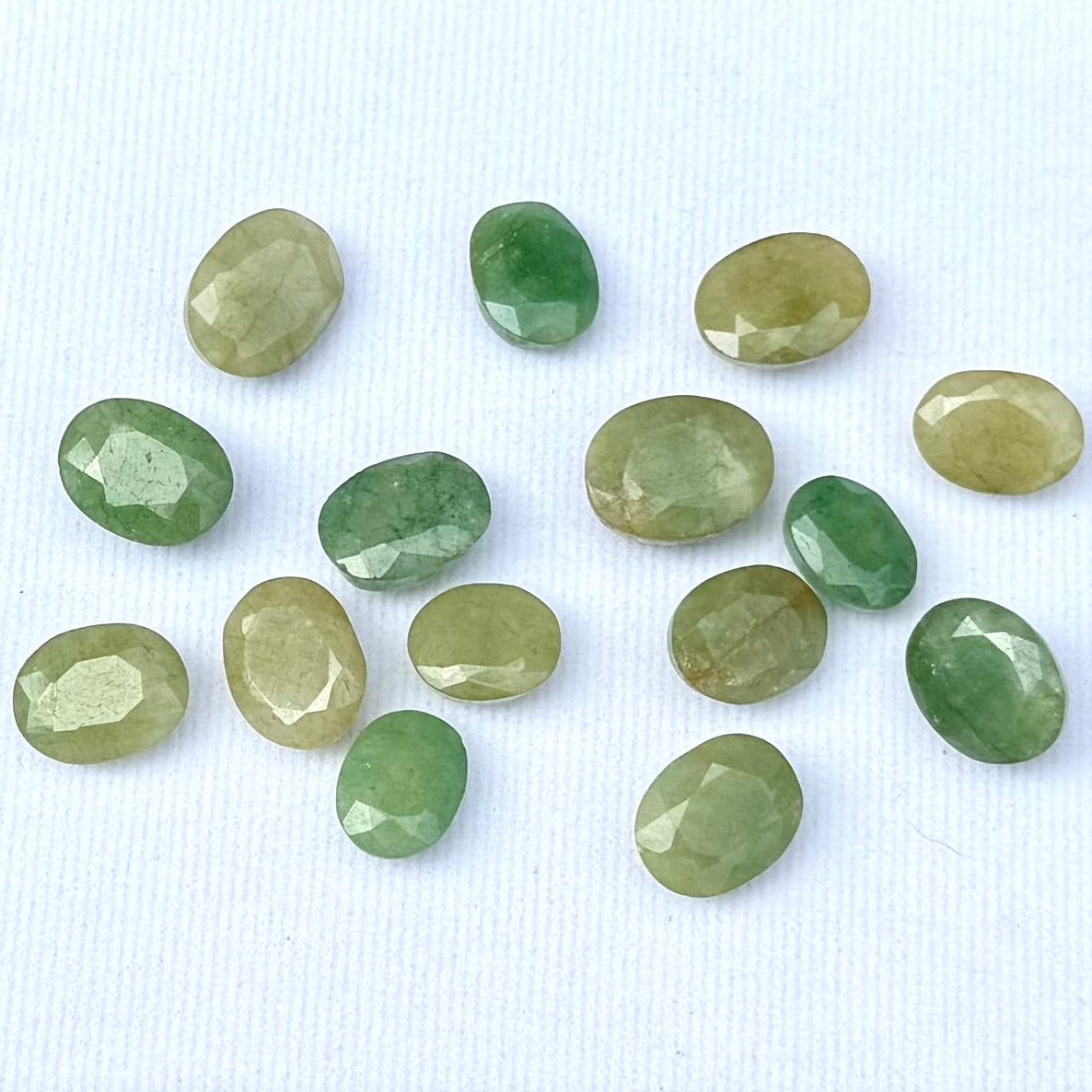 Multi Green Hues Emerald Lot Oval 93.63 Ct