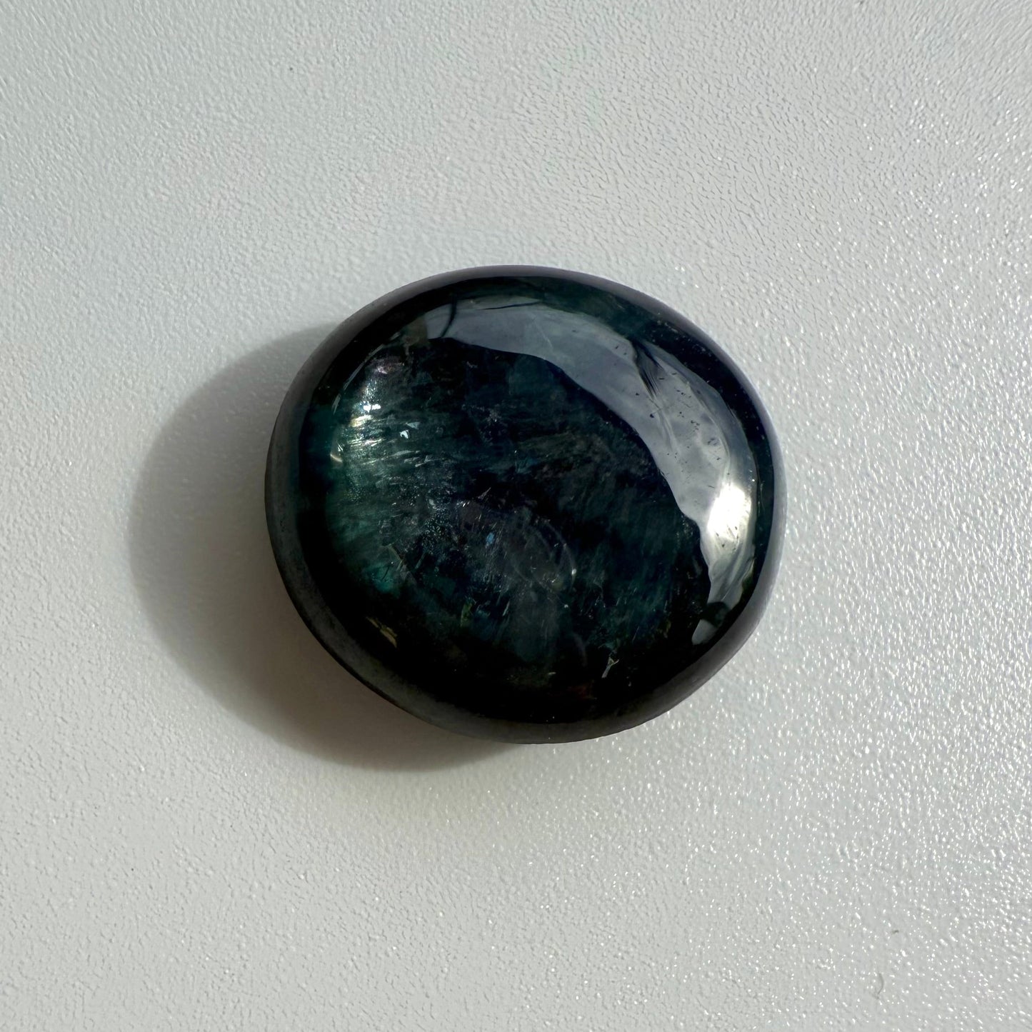 Bi-Color (Very Dark Blue, Silky White) Sapphire Cabochon 7.45 Ct