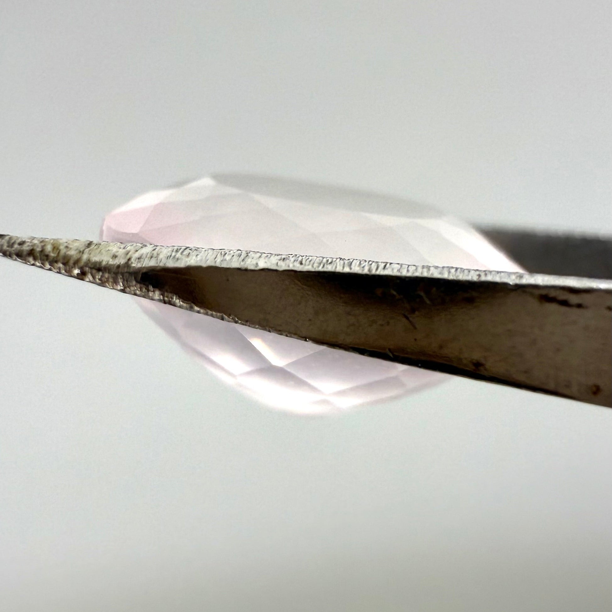 Loose Pale Pink Rose Quartz gemstone, oval shape
