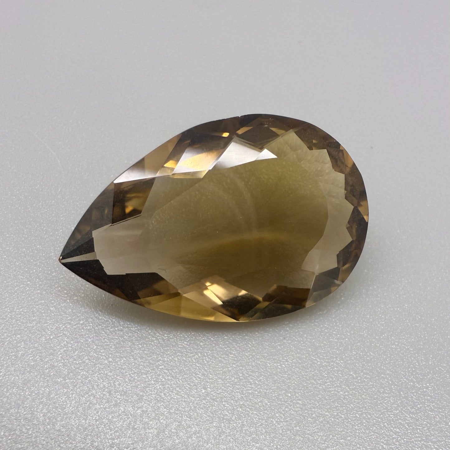 Big Golden-Brown Citrine Pear 17.41 Ct